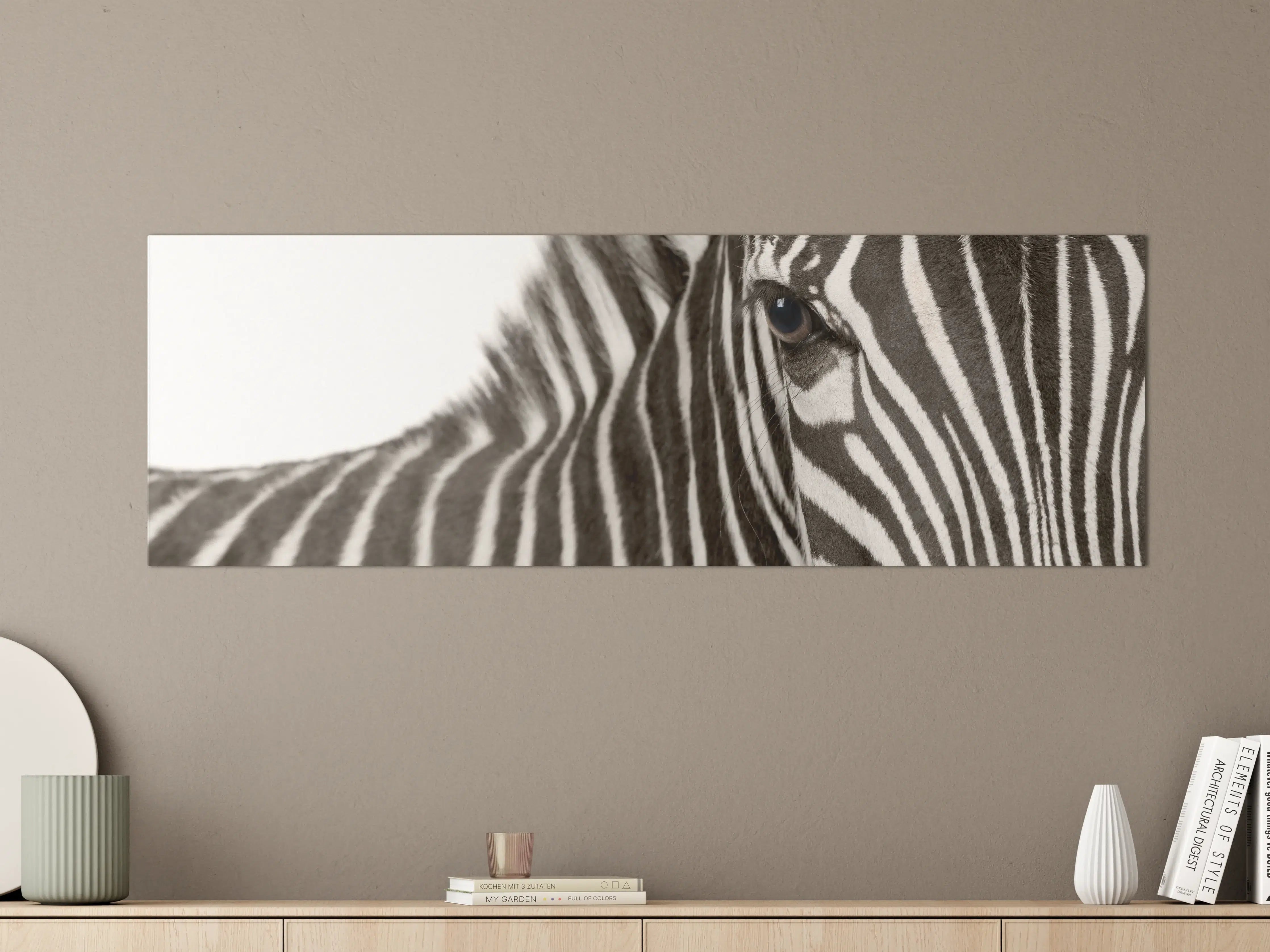 Große Wandbilder - Graues Streifenmuster Zebra