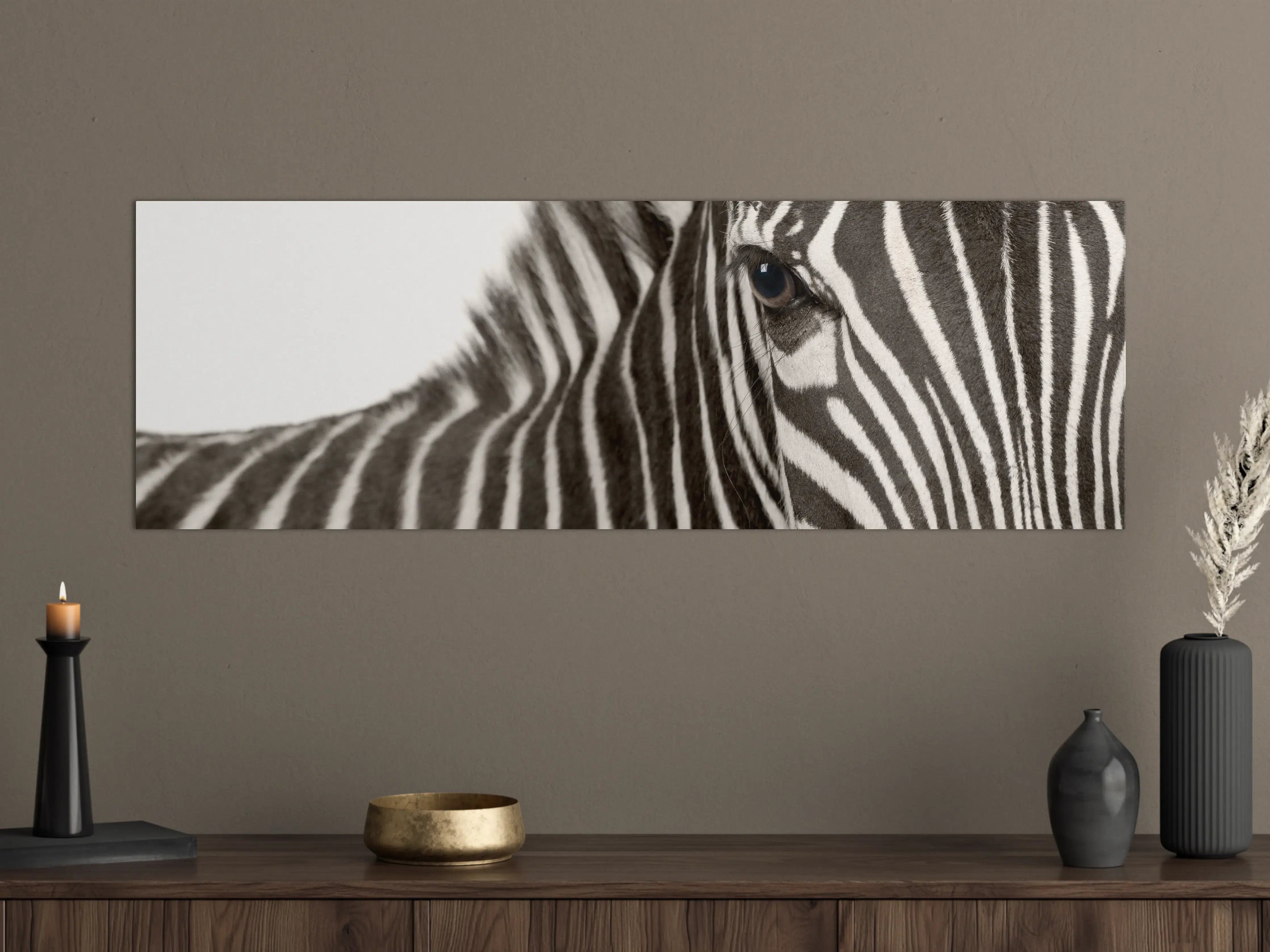 Große Wandbilder - Graues Streifenmuster Zebra