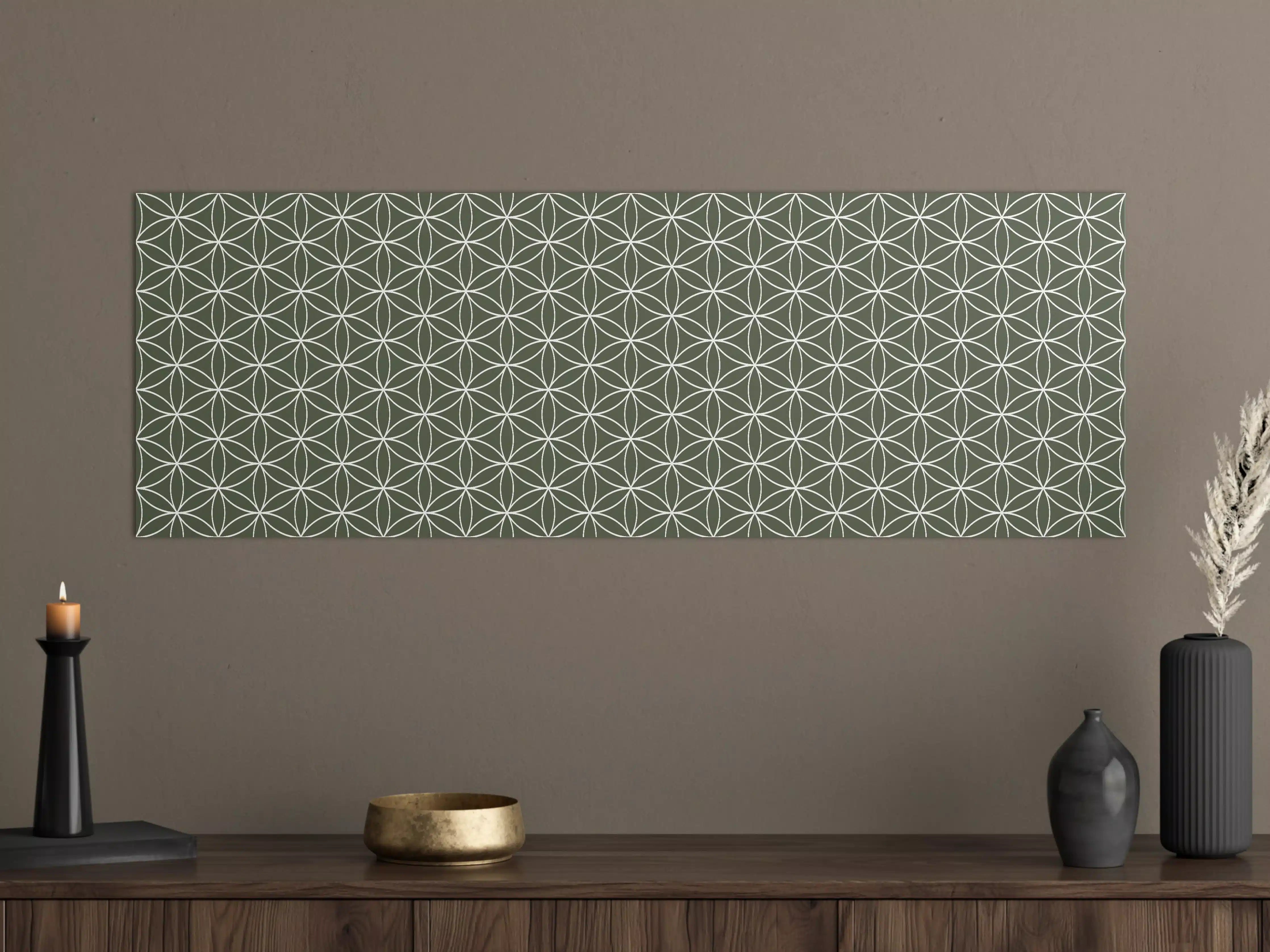 Große Wandbilder - Graues geometrisches Muster mit weißen Linien