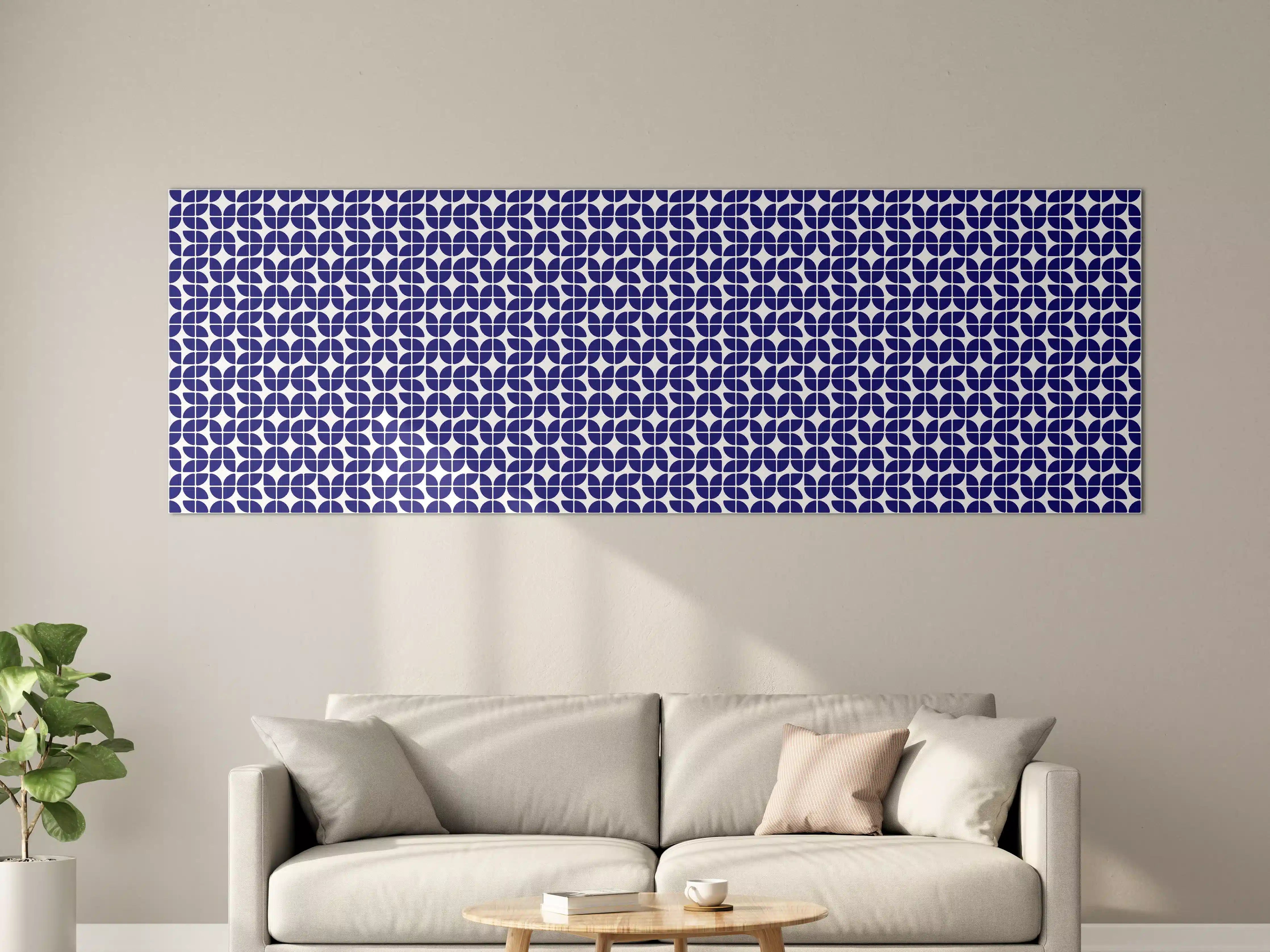 Große Wandbilder - Graues und Blaues Geometriespiel