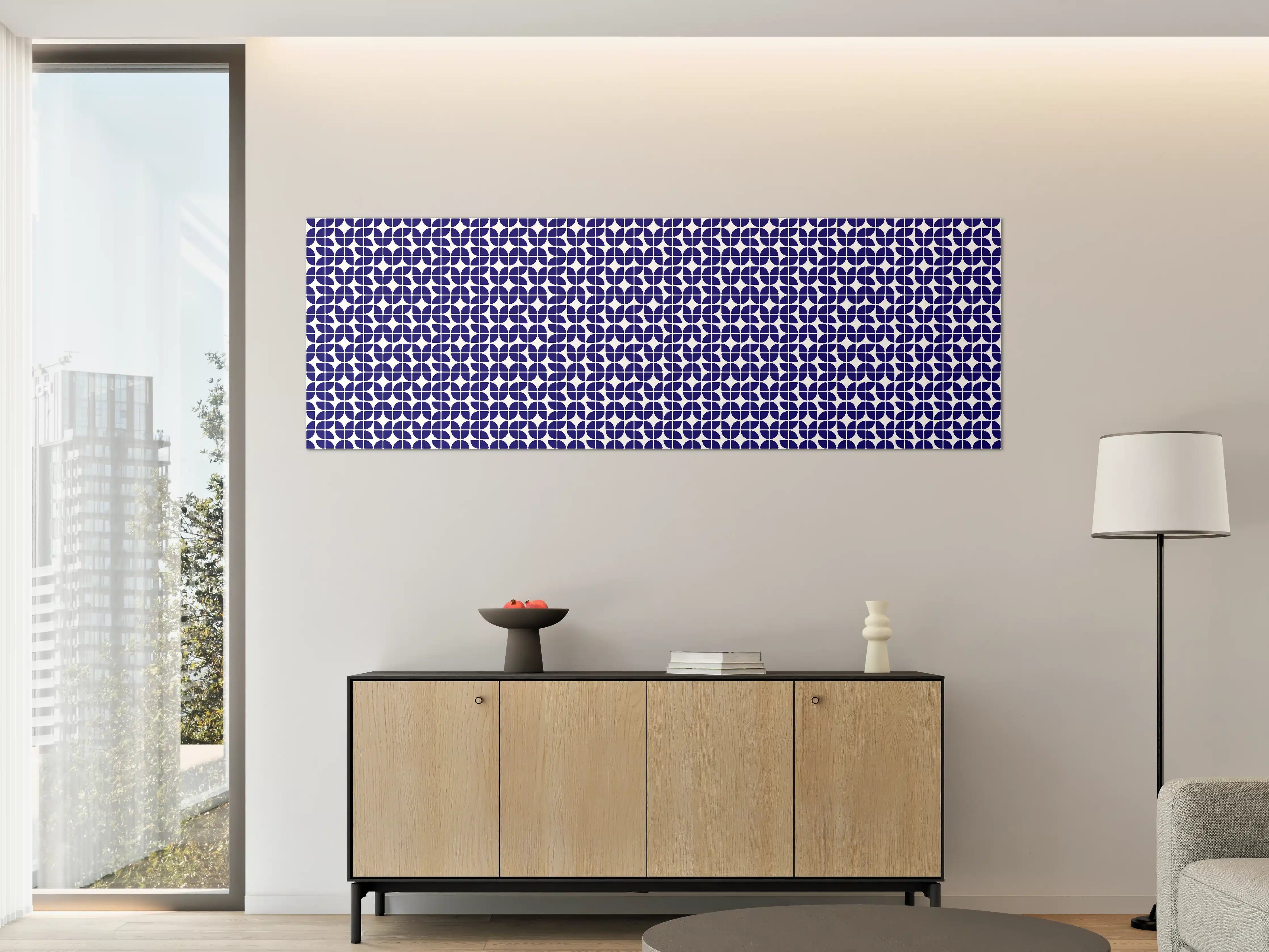 Große Wandbilder - Graues und Blaues Geometriespiel