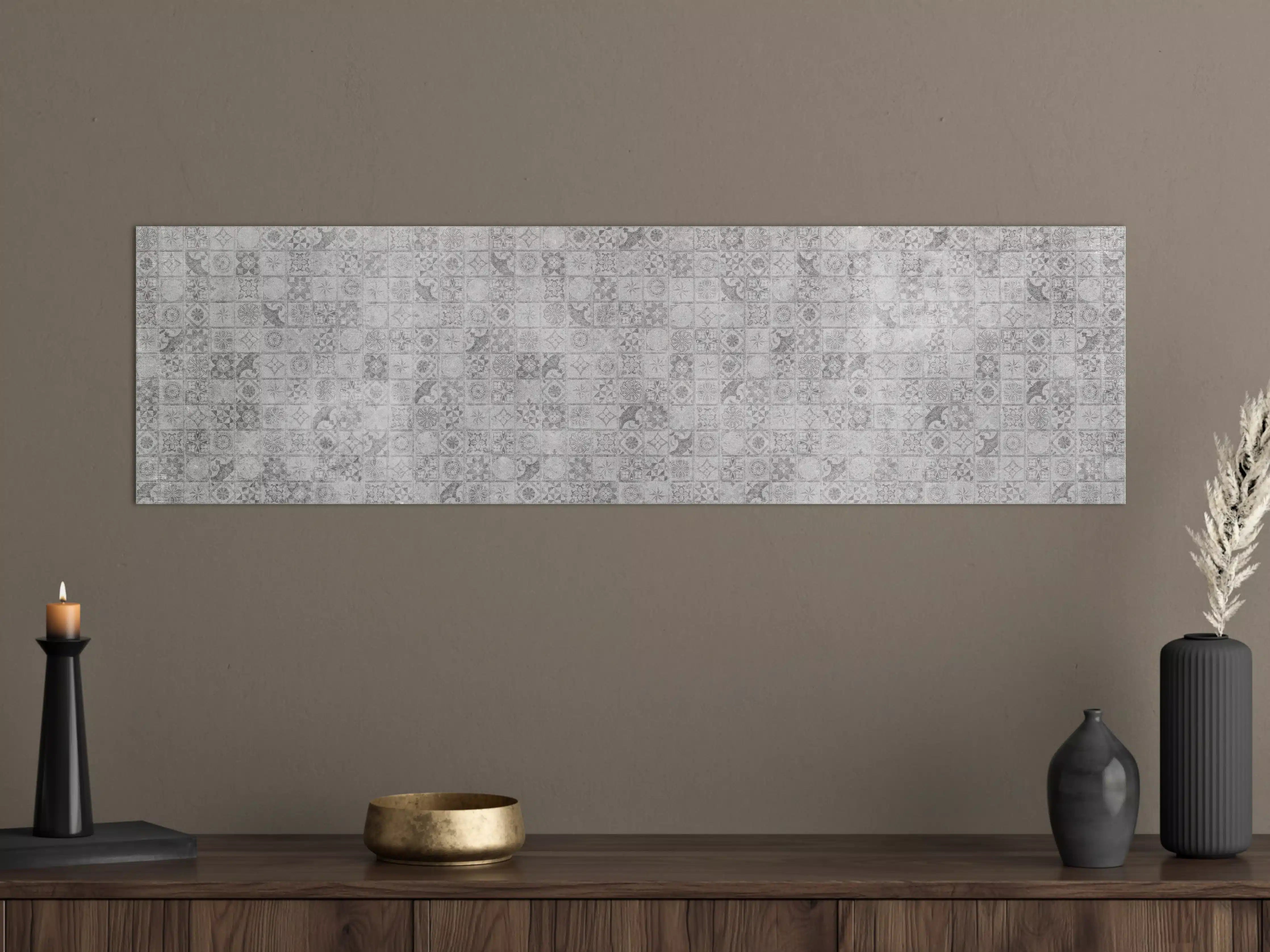 Große Wandbilder - Graues weißes Mosaikmotiv