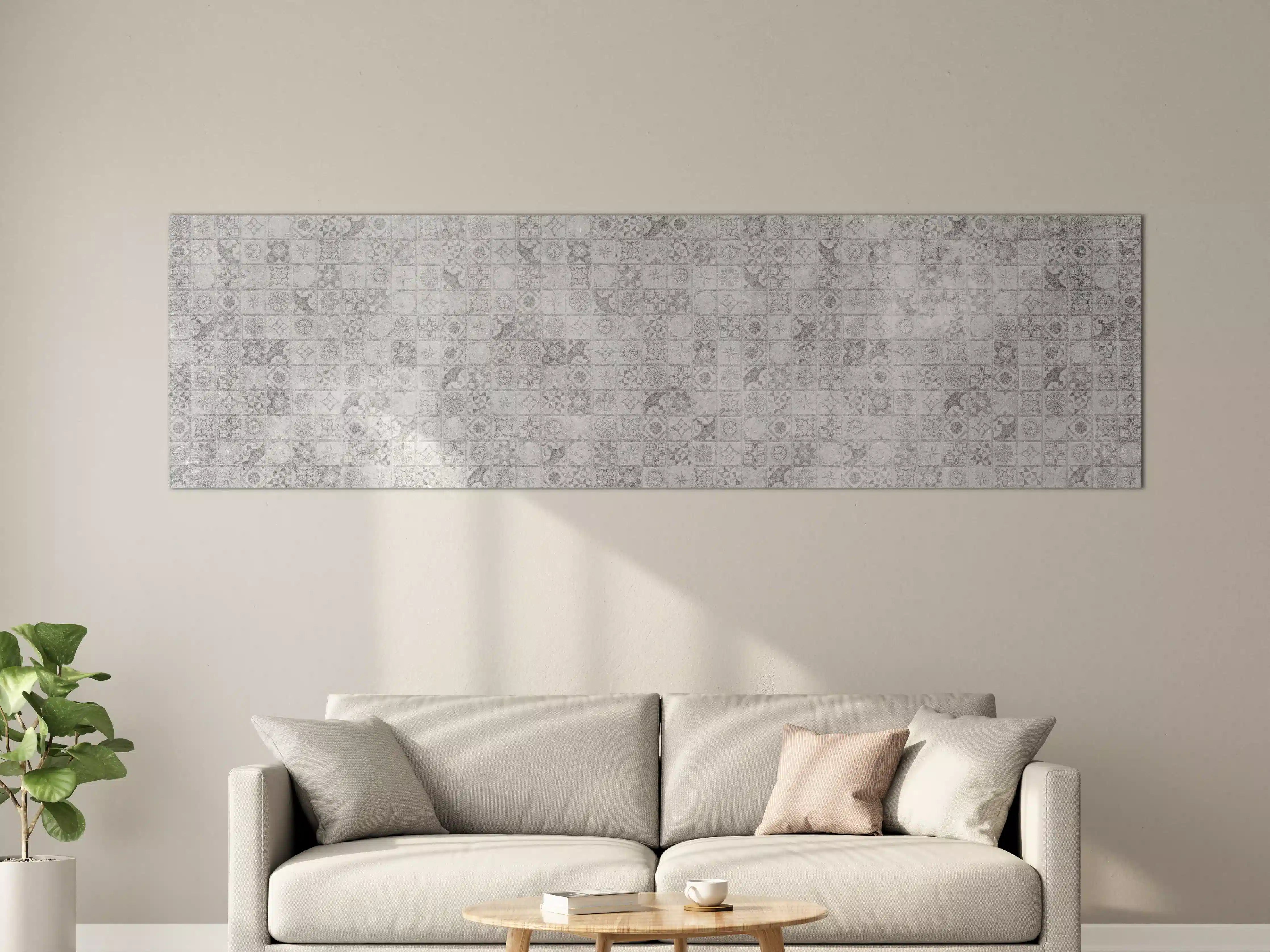Große Wandbilder - Graues weißes Mosaikmotiv