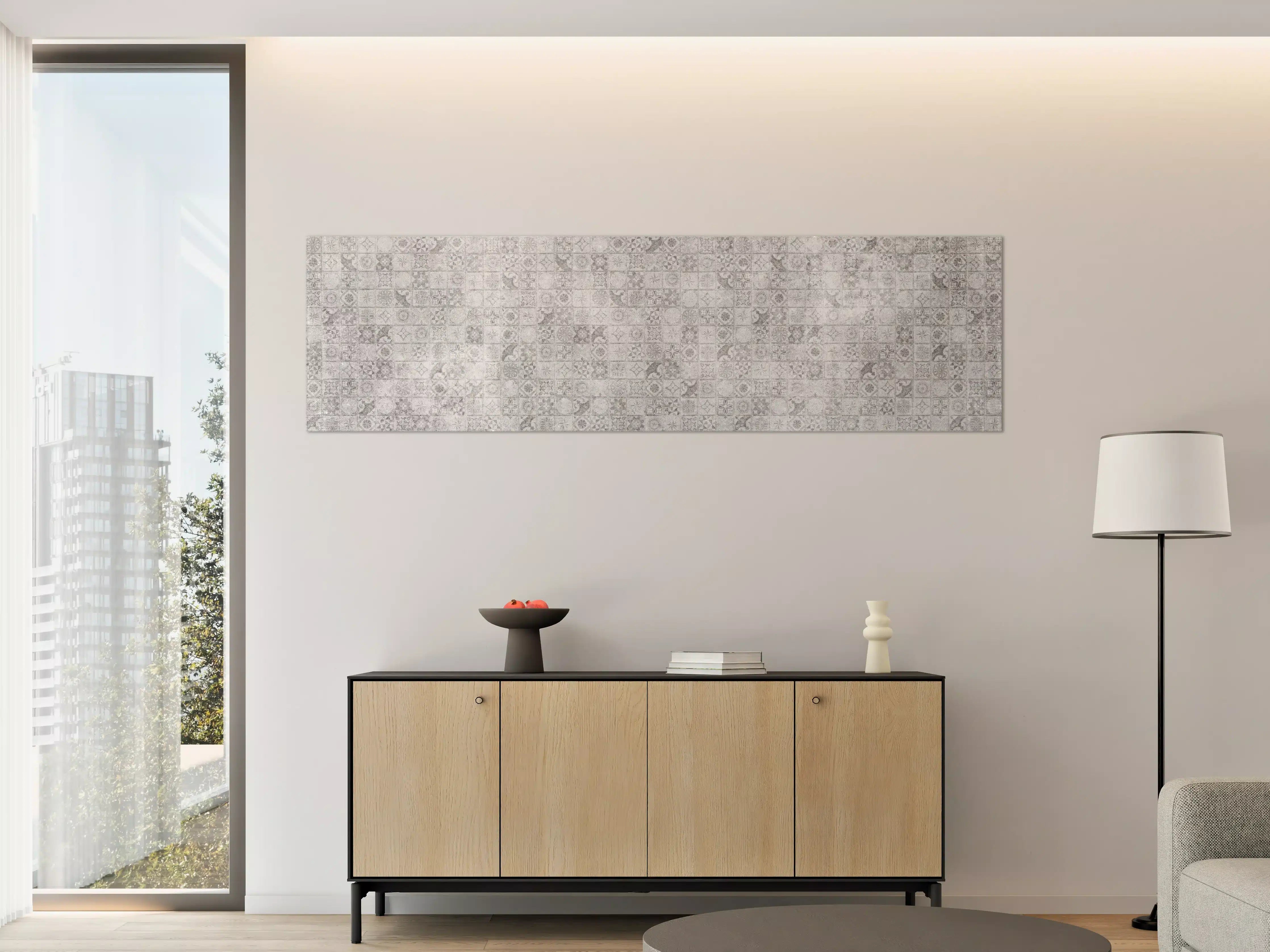 Große Wandbilder - Graues weißes Mosaikmotiv