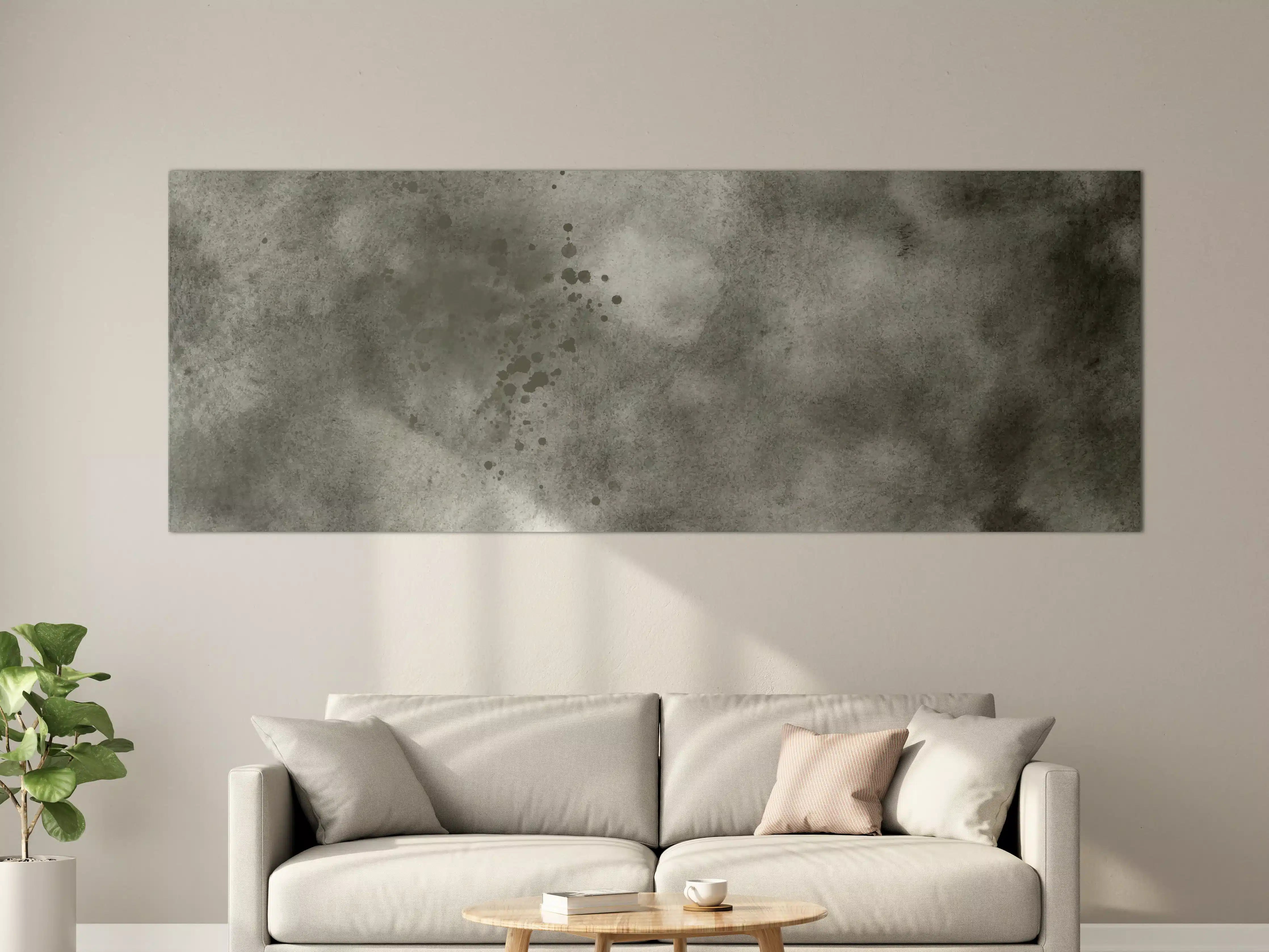 Große Wandbilder - Grauschattierter Aquarellhintergrund