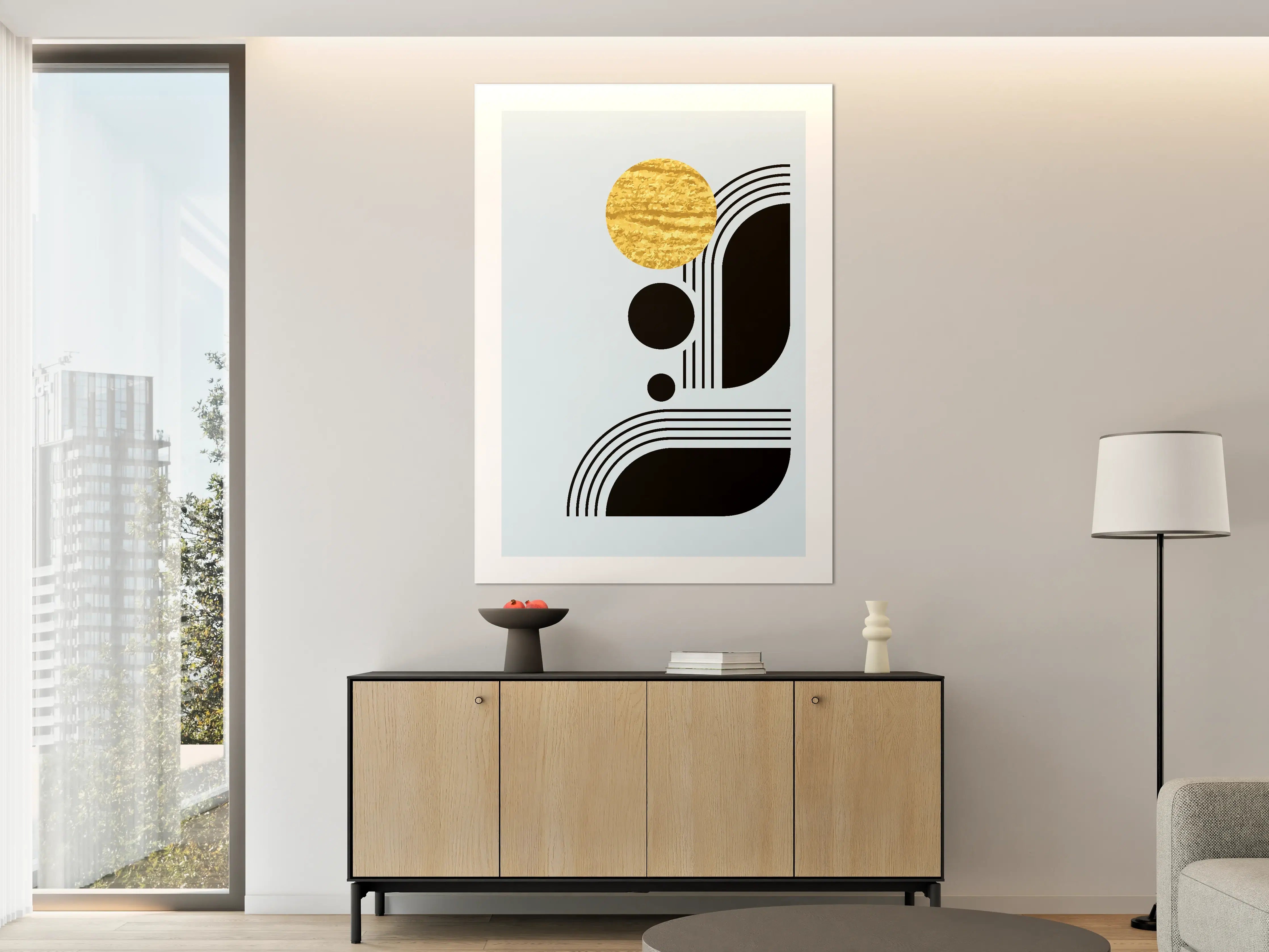 Große Wandbilder - Graustufen Geometry Wandkunst