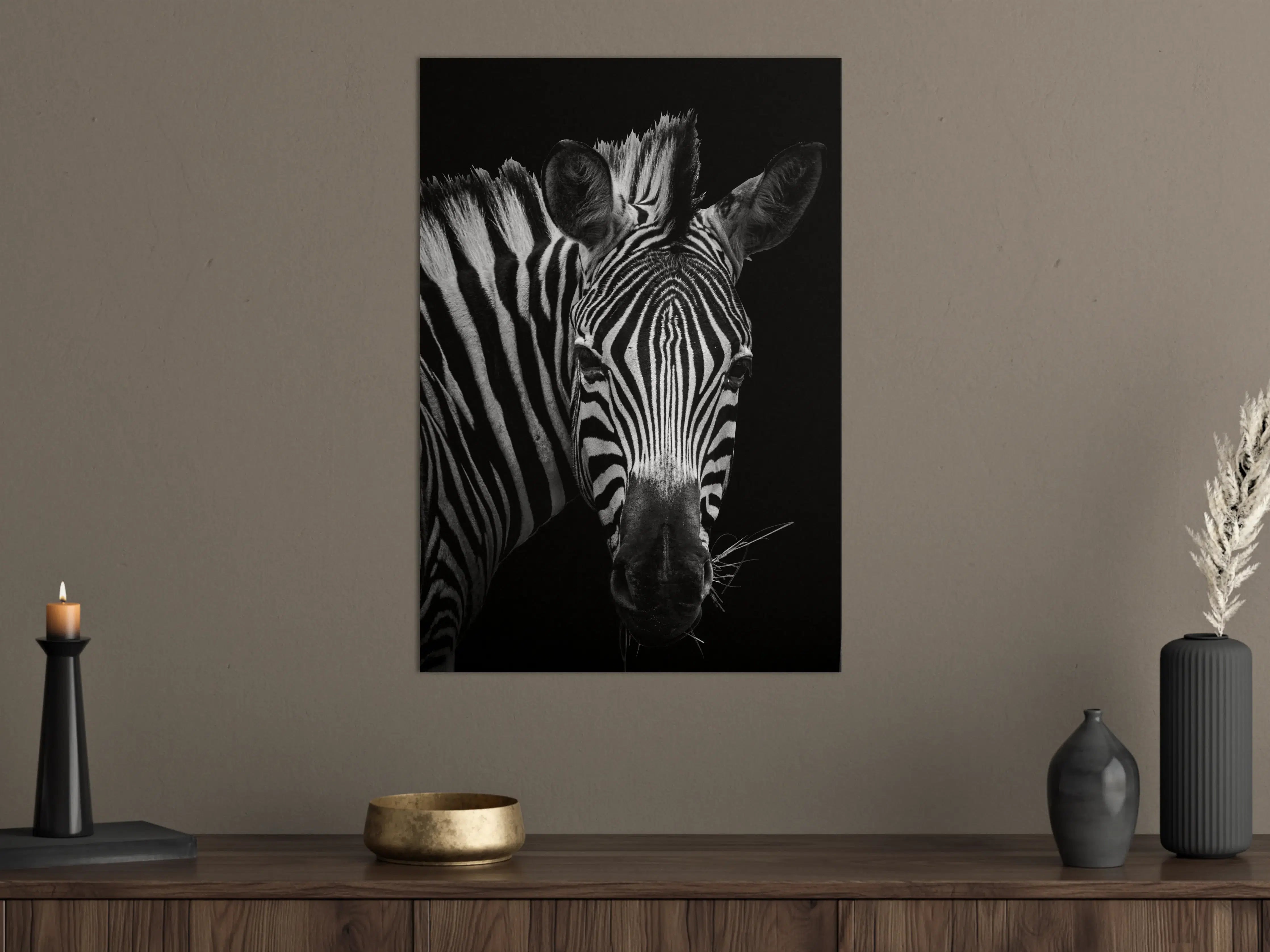 Große Wandbilder - Graustufen Zebra Portrait