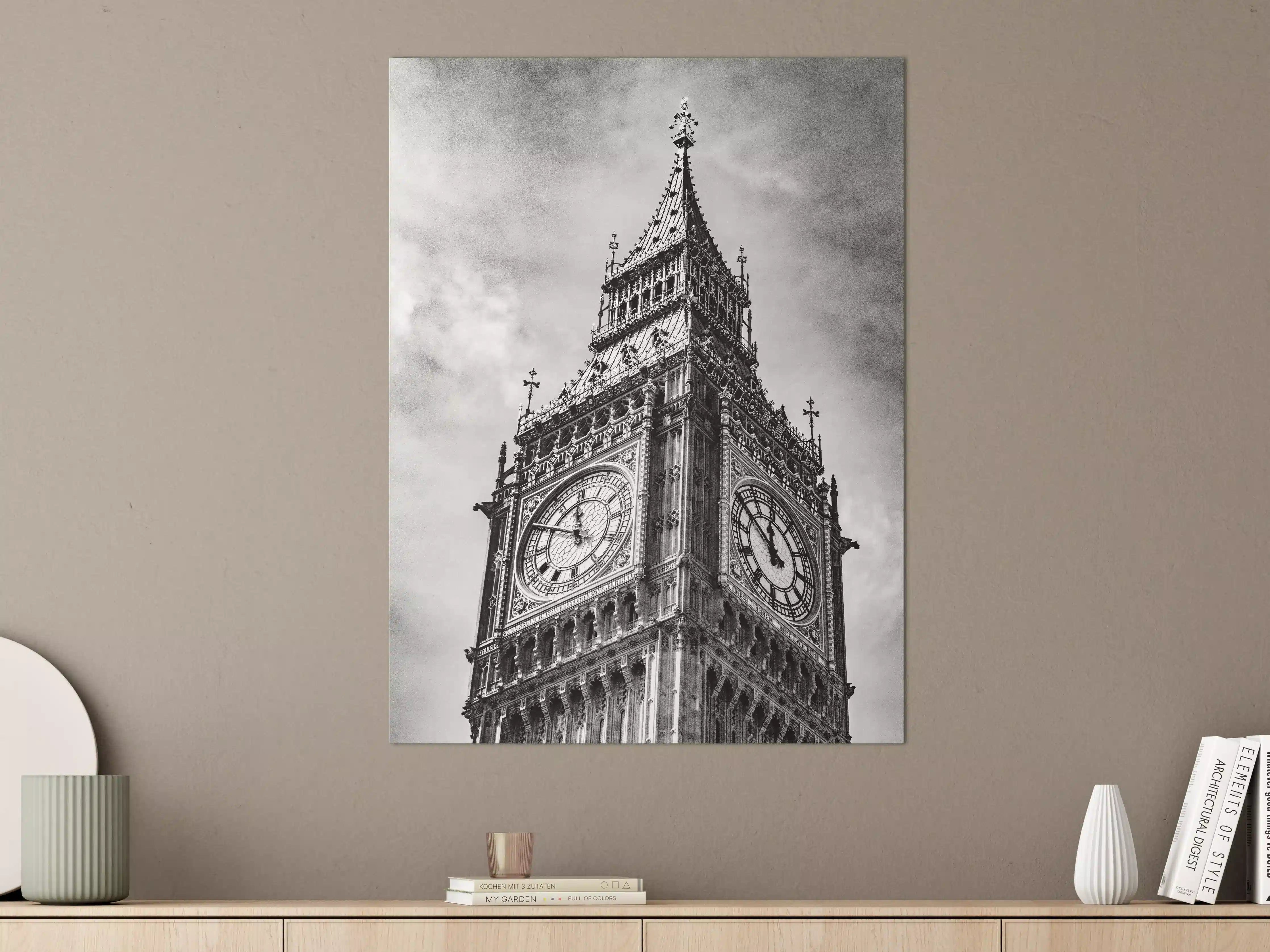 Große Wandbilder - Graustufenblick auf Big Ben
