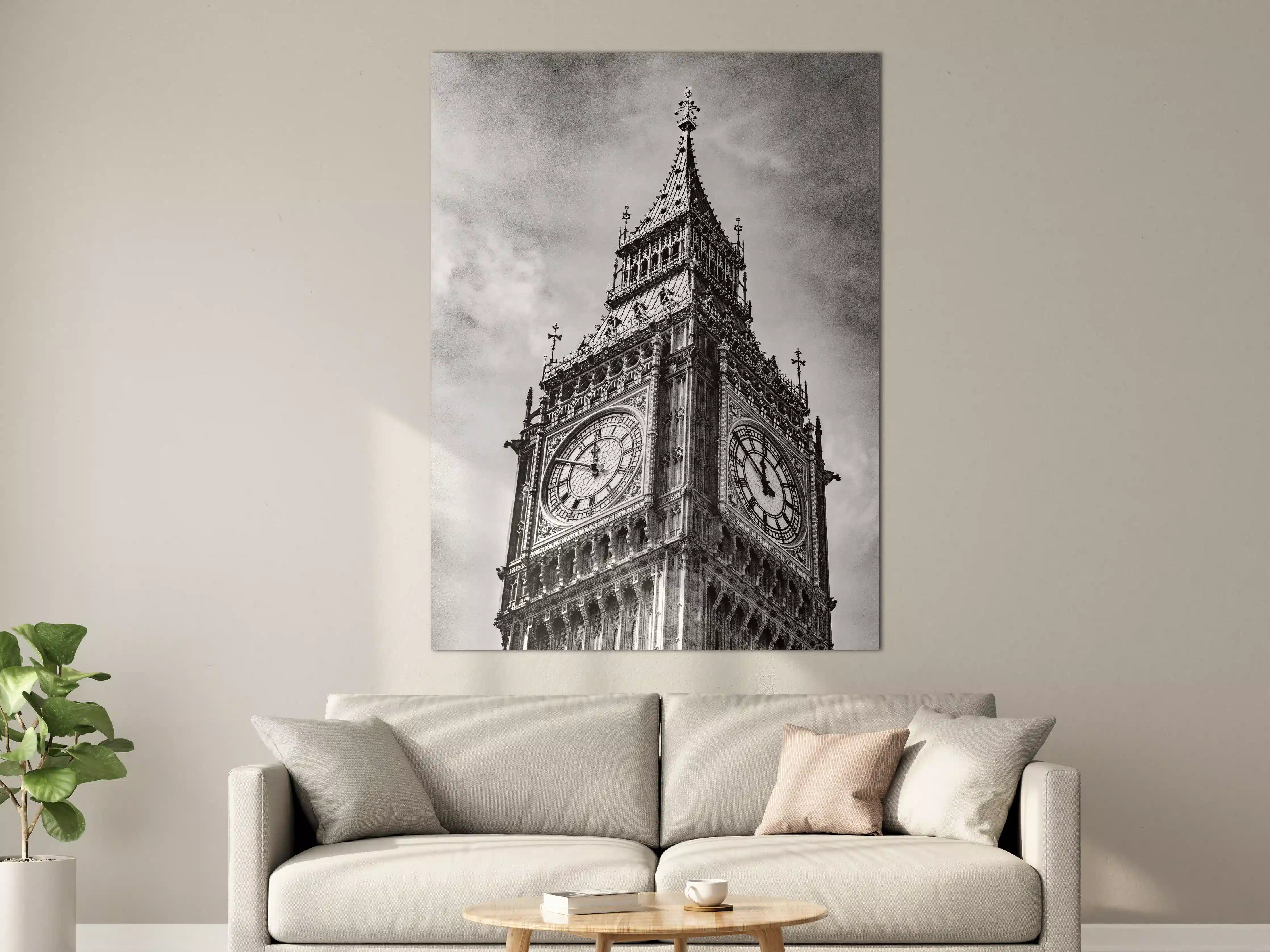 Große Wandbilder - Graustufenblick auf Big Ben