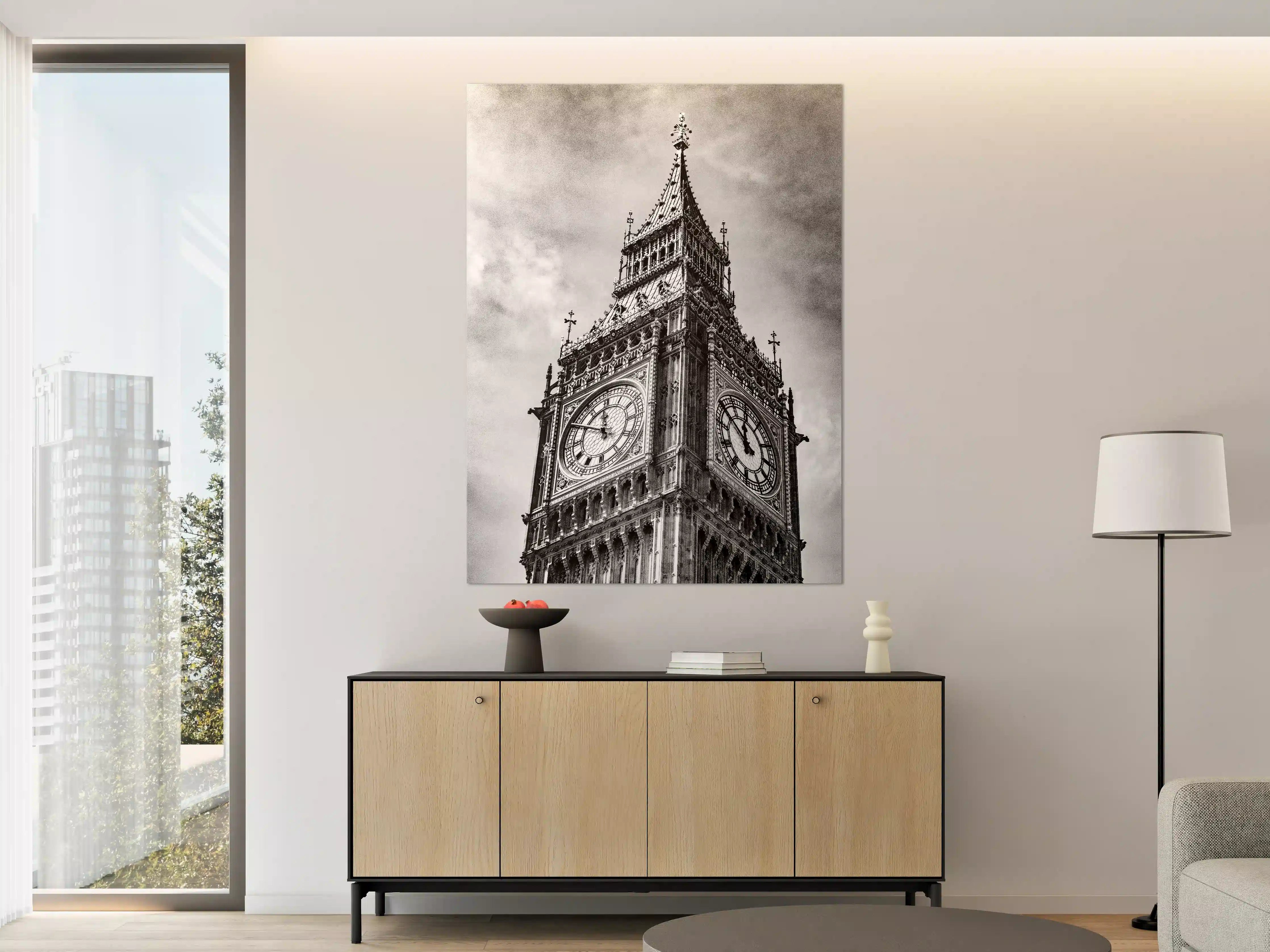 Große Wandbilder - Graustufenblick auf Big Ben