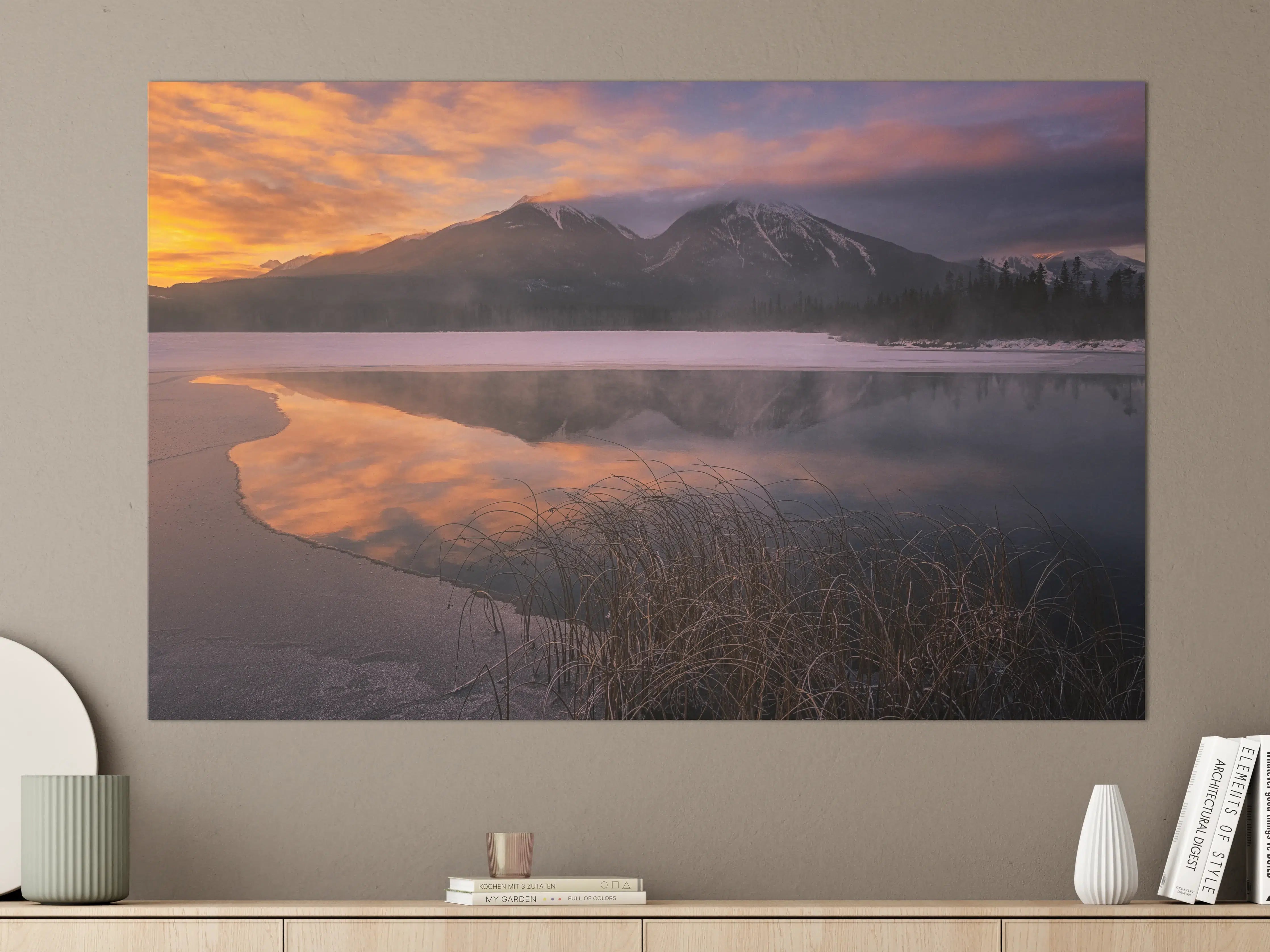 Große Wandbilder - Grauweiser See bei Dämmerung