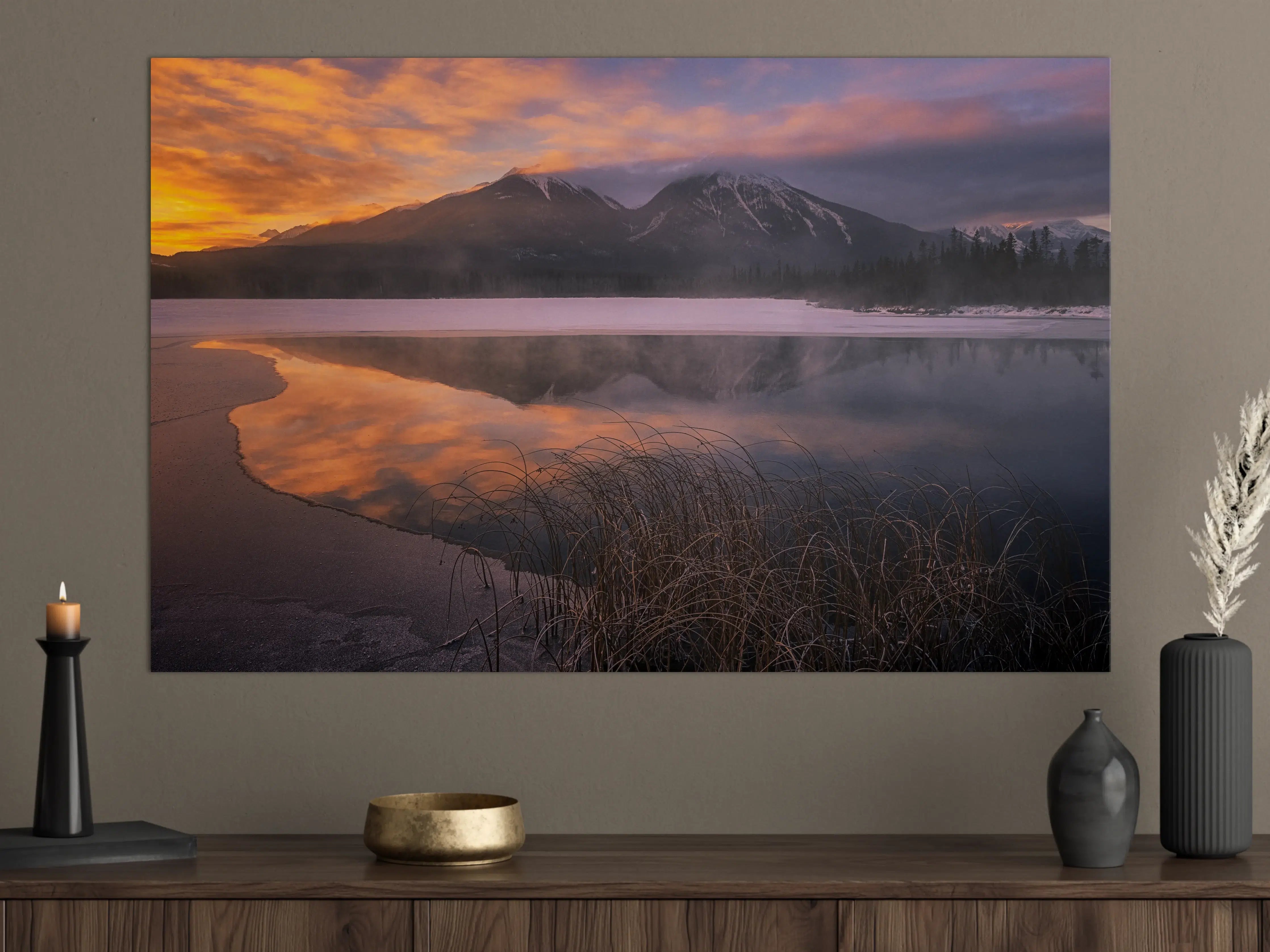 Große Wandbilder - Grauweiser See bei Dämmerung