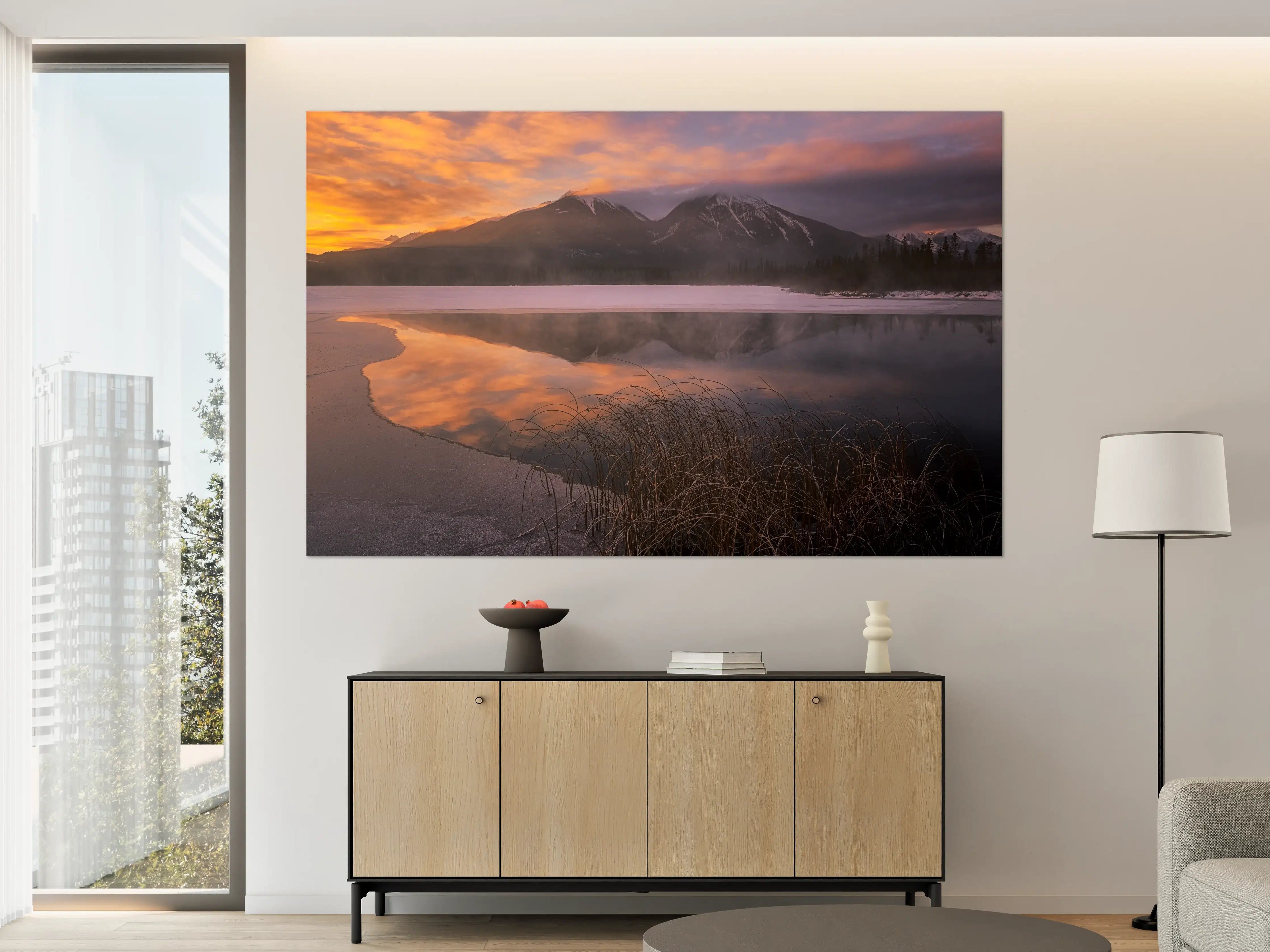 Große Wandbilder - Grauweiser See bei Dämmerung