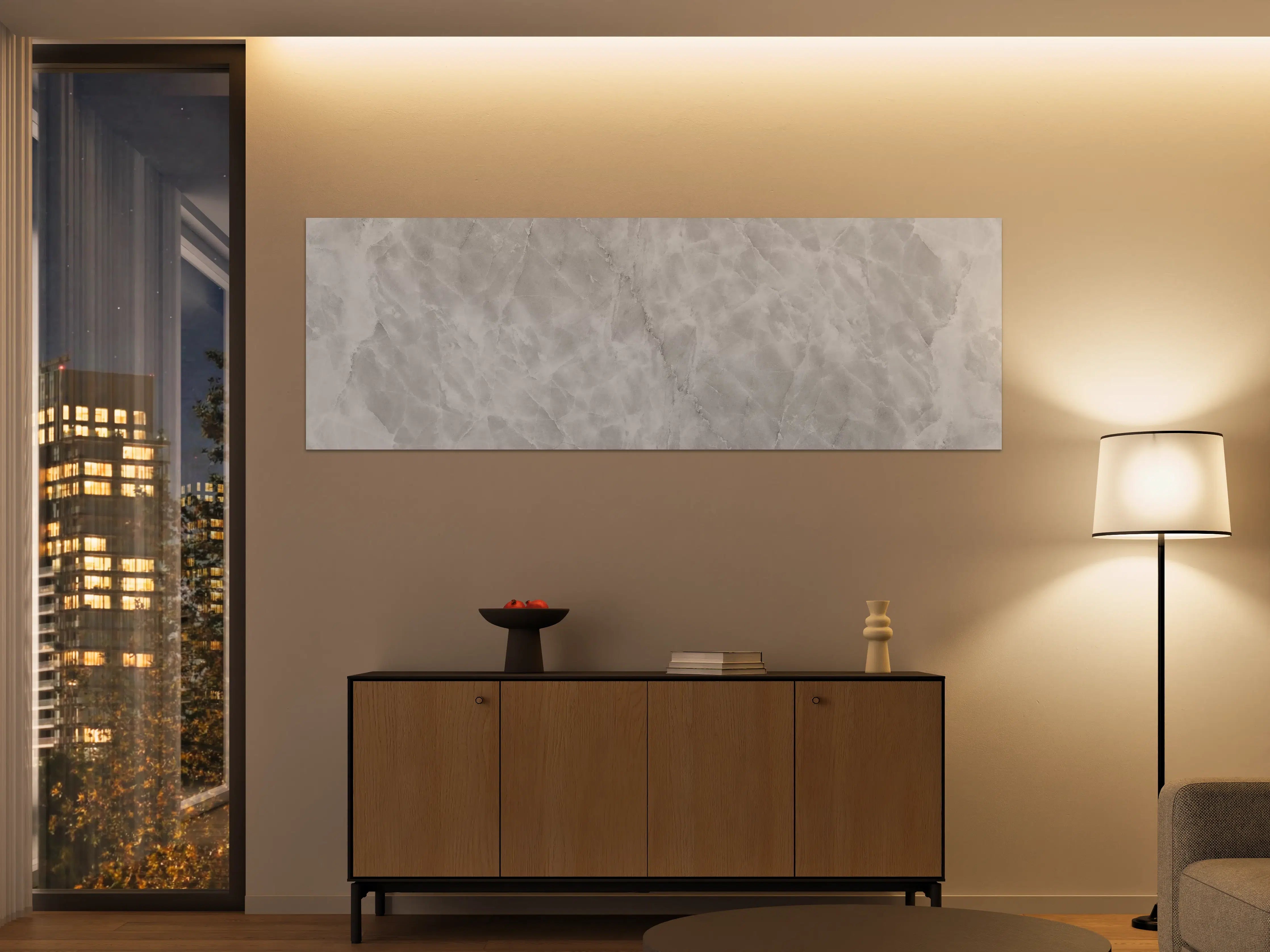 Große Wandbilder - Grauweißer Marmor-Charme