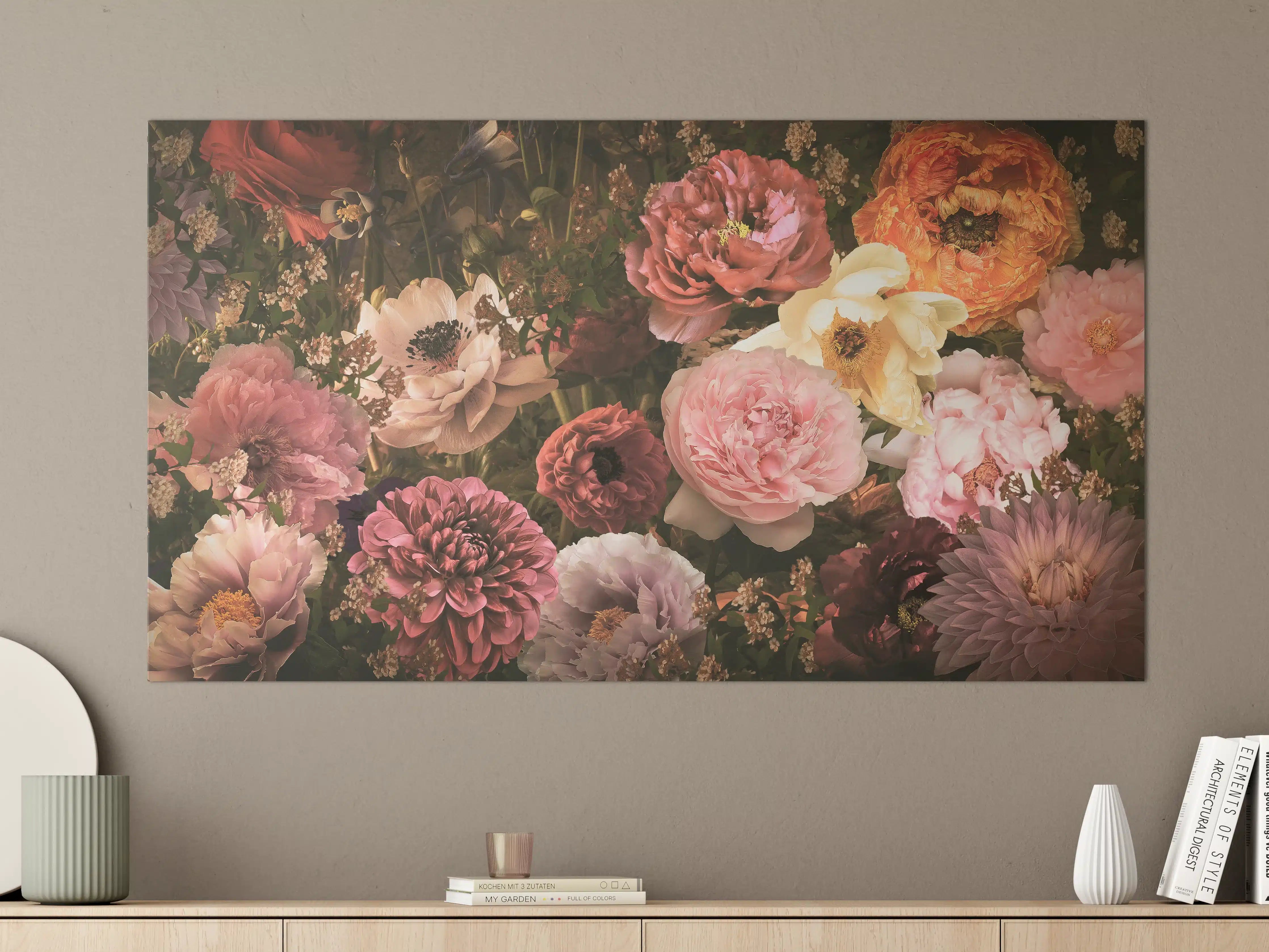 Große Wandbilder - Große Blumen im Vintage-Stil