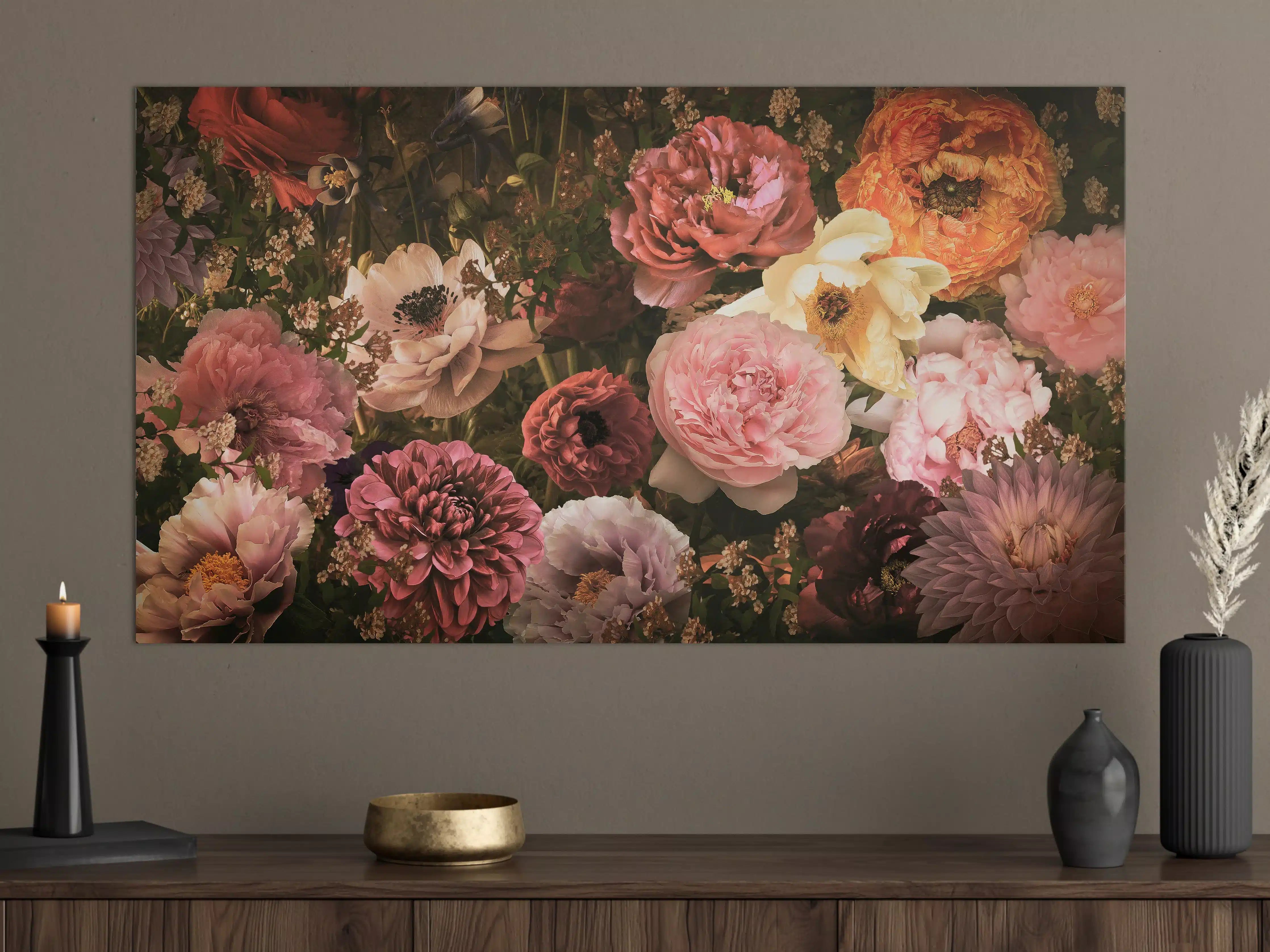 Große Wandbilder - Große Blumen im Vintage-Stil