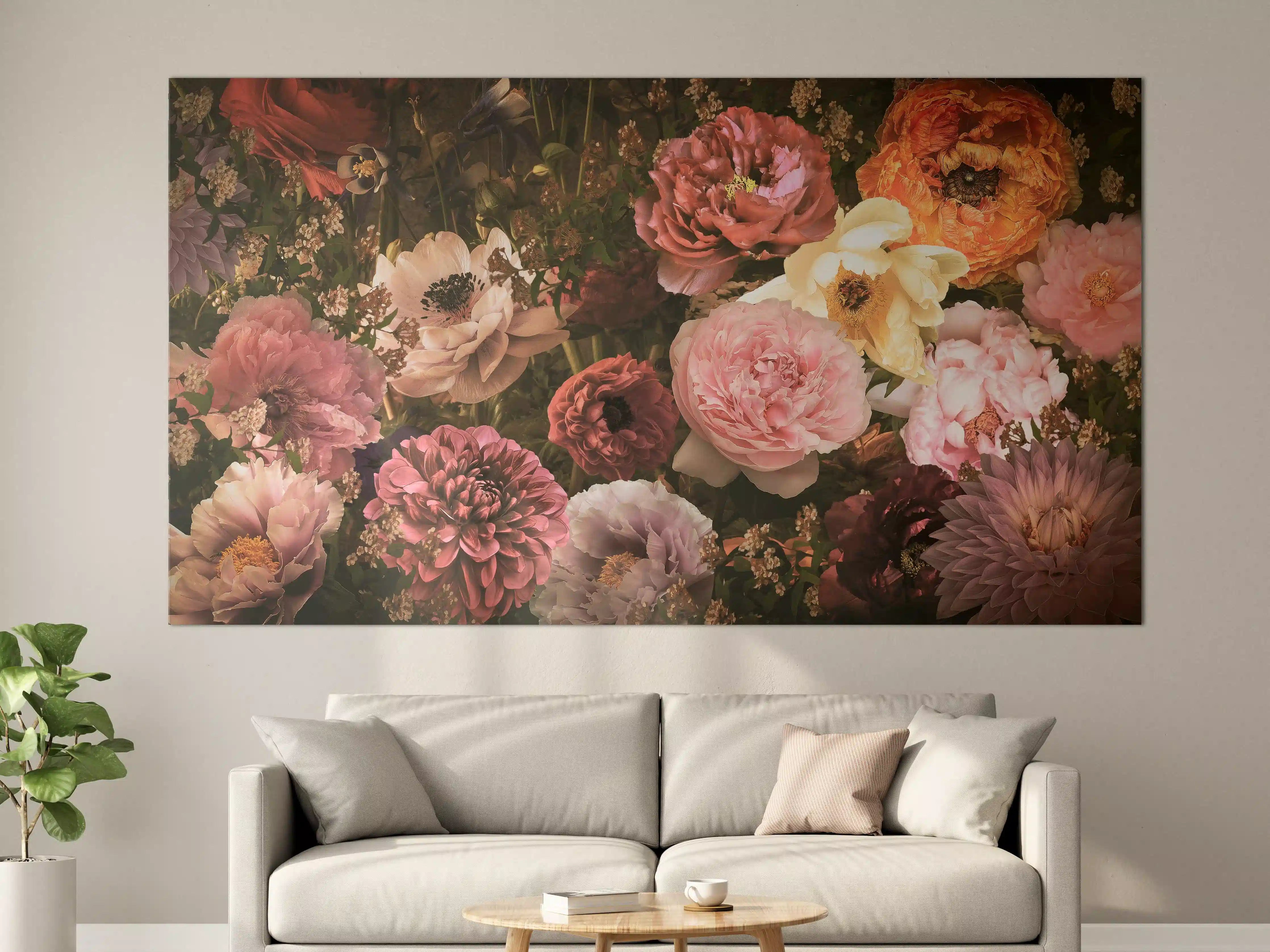 Große Wandbilder - Große Blumen im Vintage-Stil