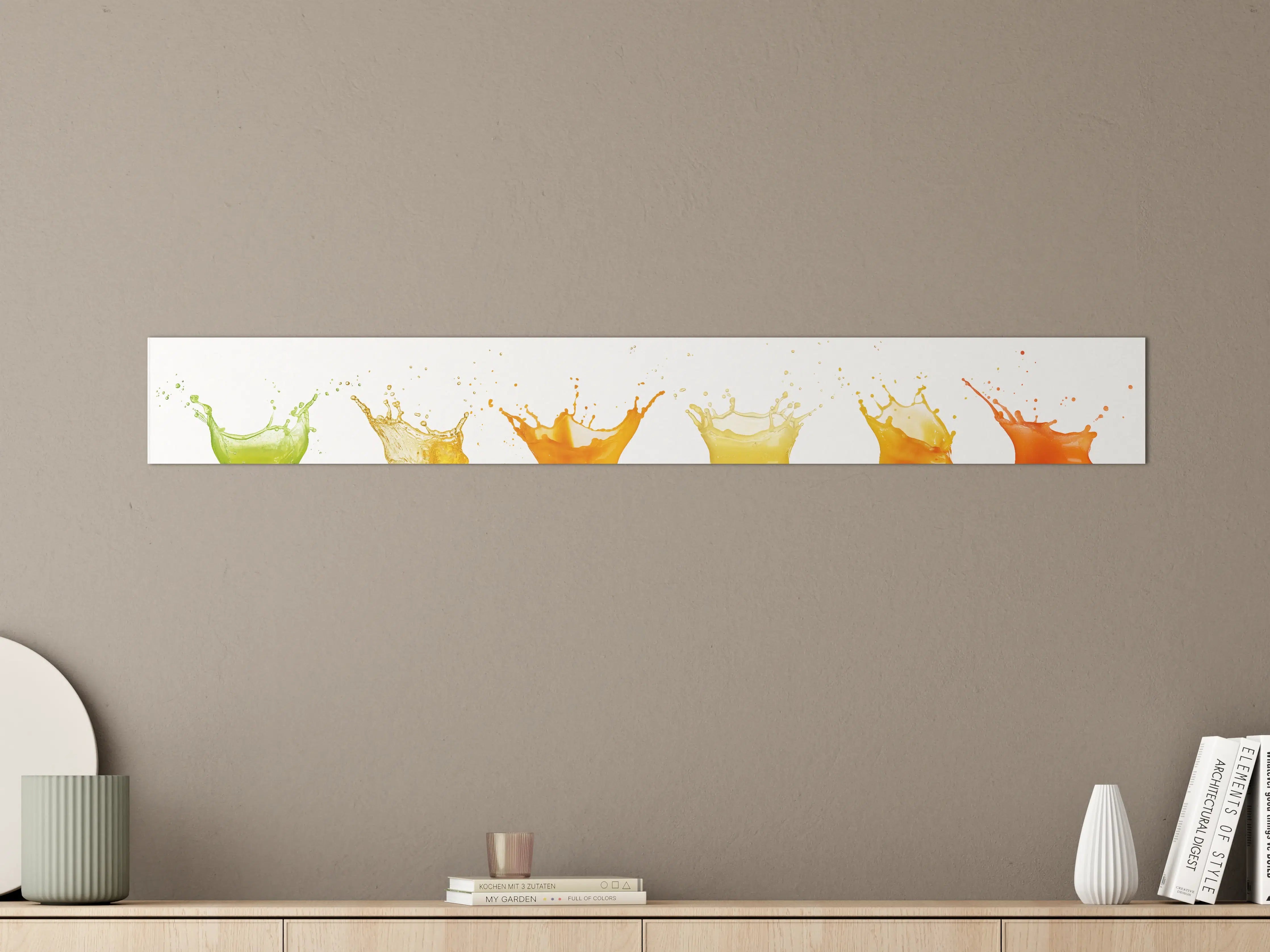 Große Wandbilder - Grün-Gelb-Orange Wassersplash