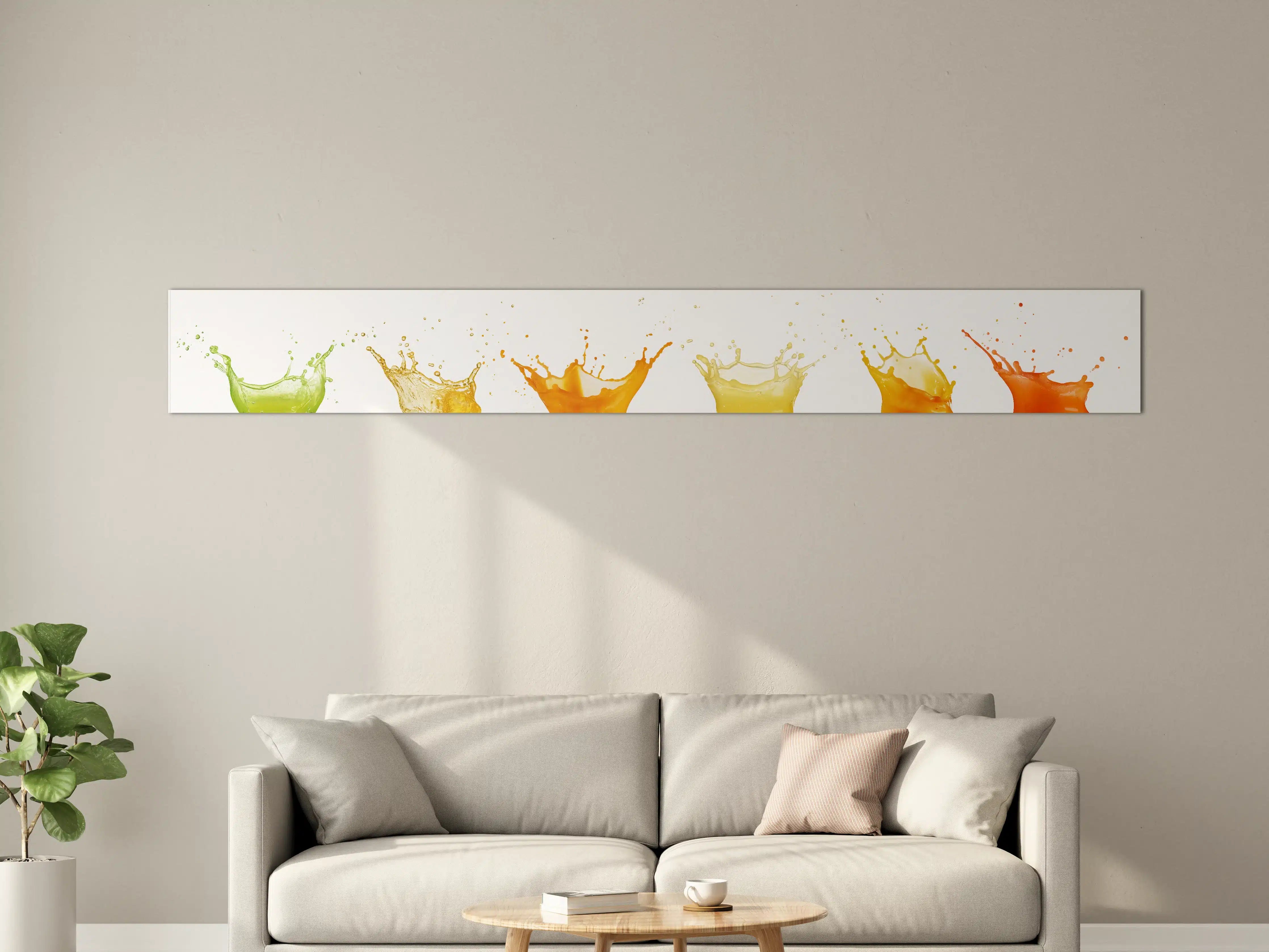 Große Wandbilder - Grün-Gelb-Orange Wassersplash