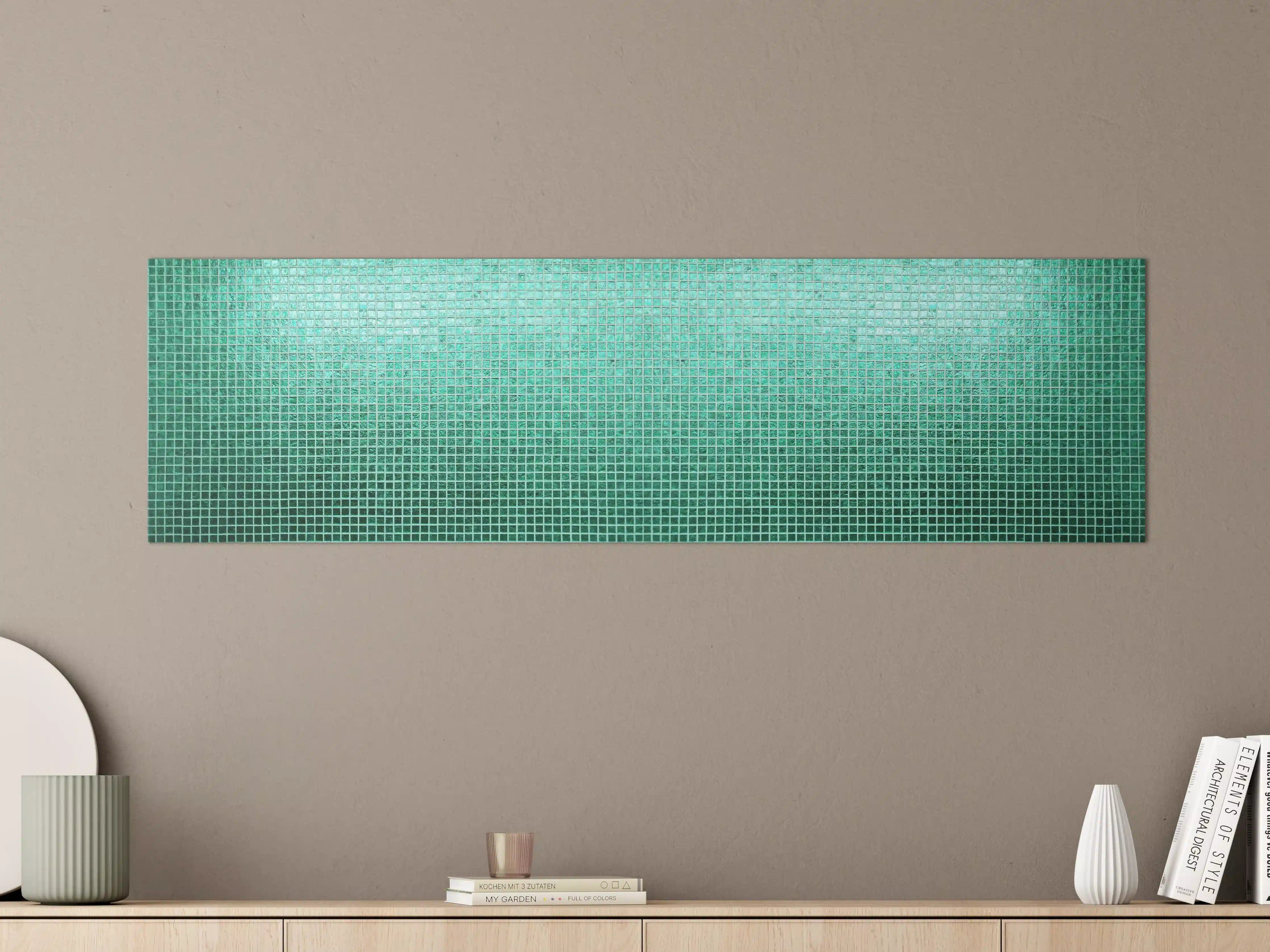 Große Wandbilder - Grüne Fliesen Mosaik Textur