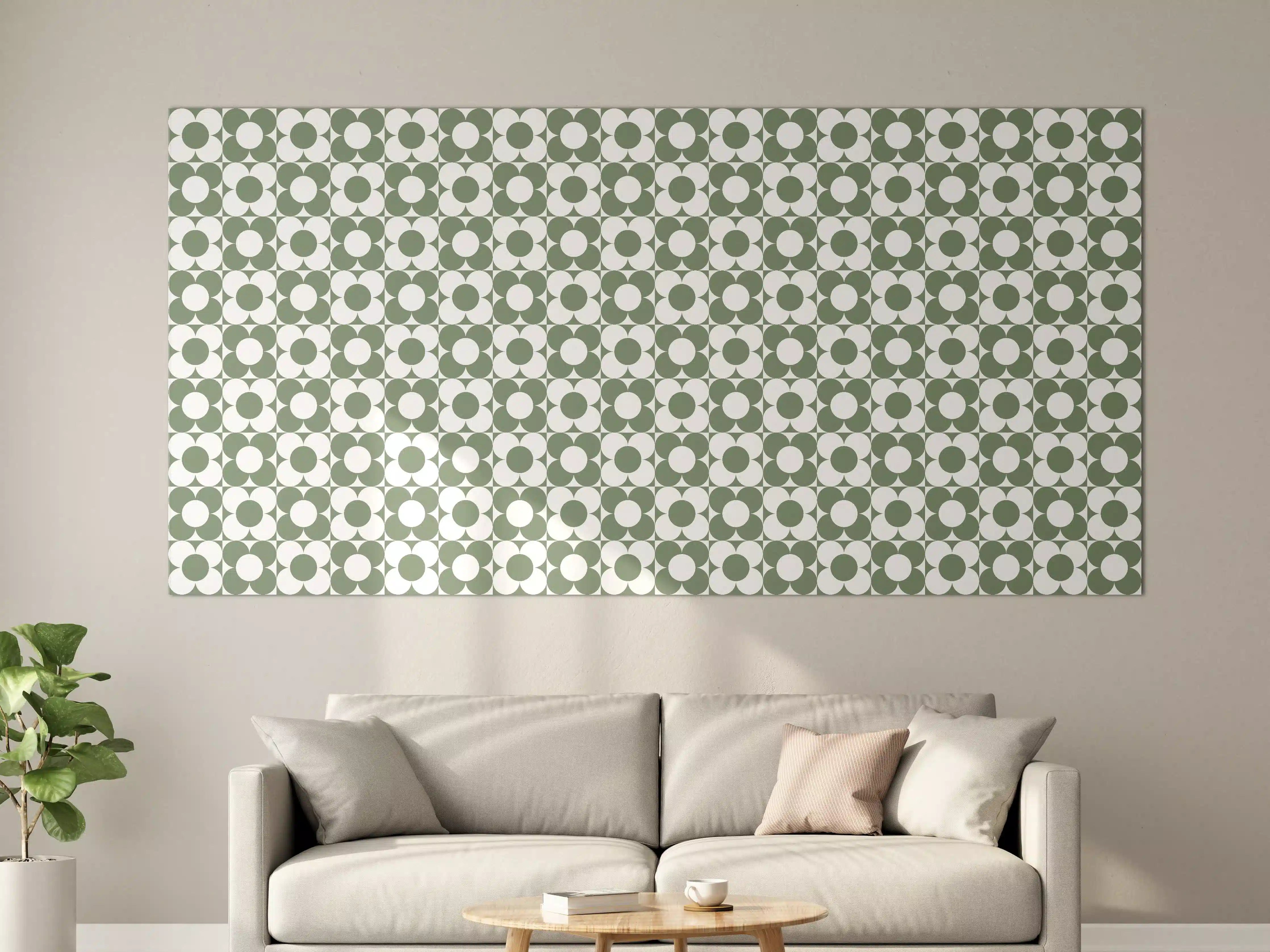 Große Wandbilder - Grüne GeometrieMusterwand
