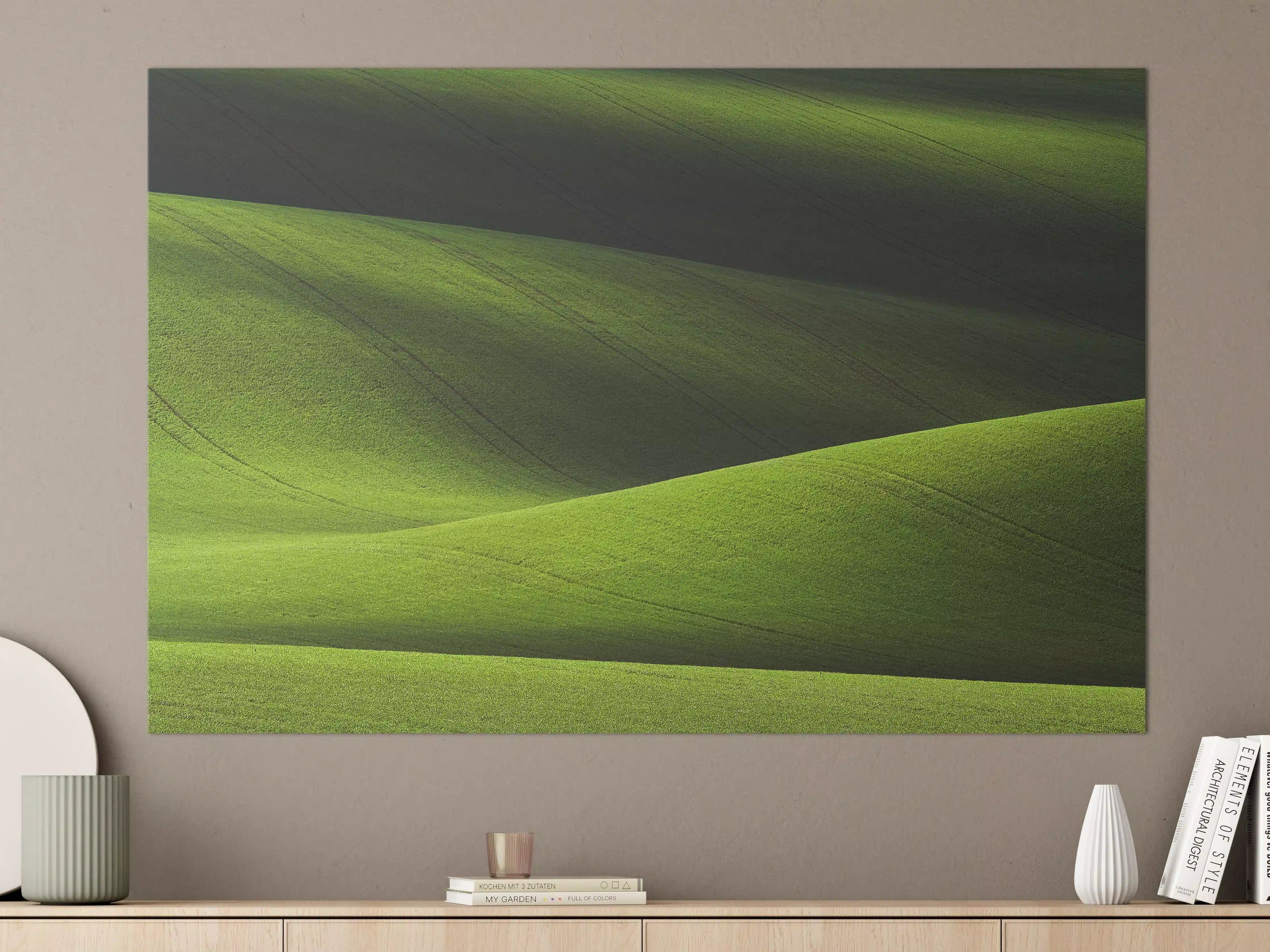Große Wandbilder - Grüne Hügel in sanften Wellen