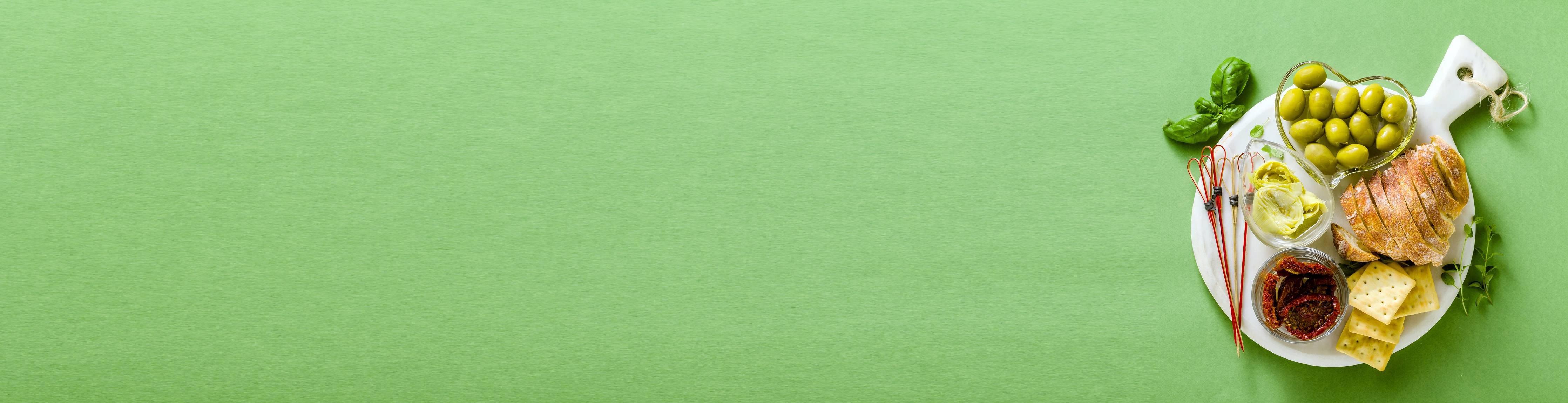Große Wandbilder-Grüne Küchenrückwand mit Oliven