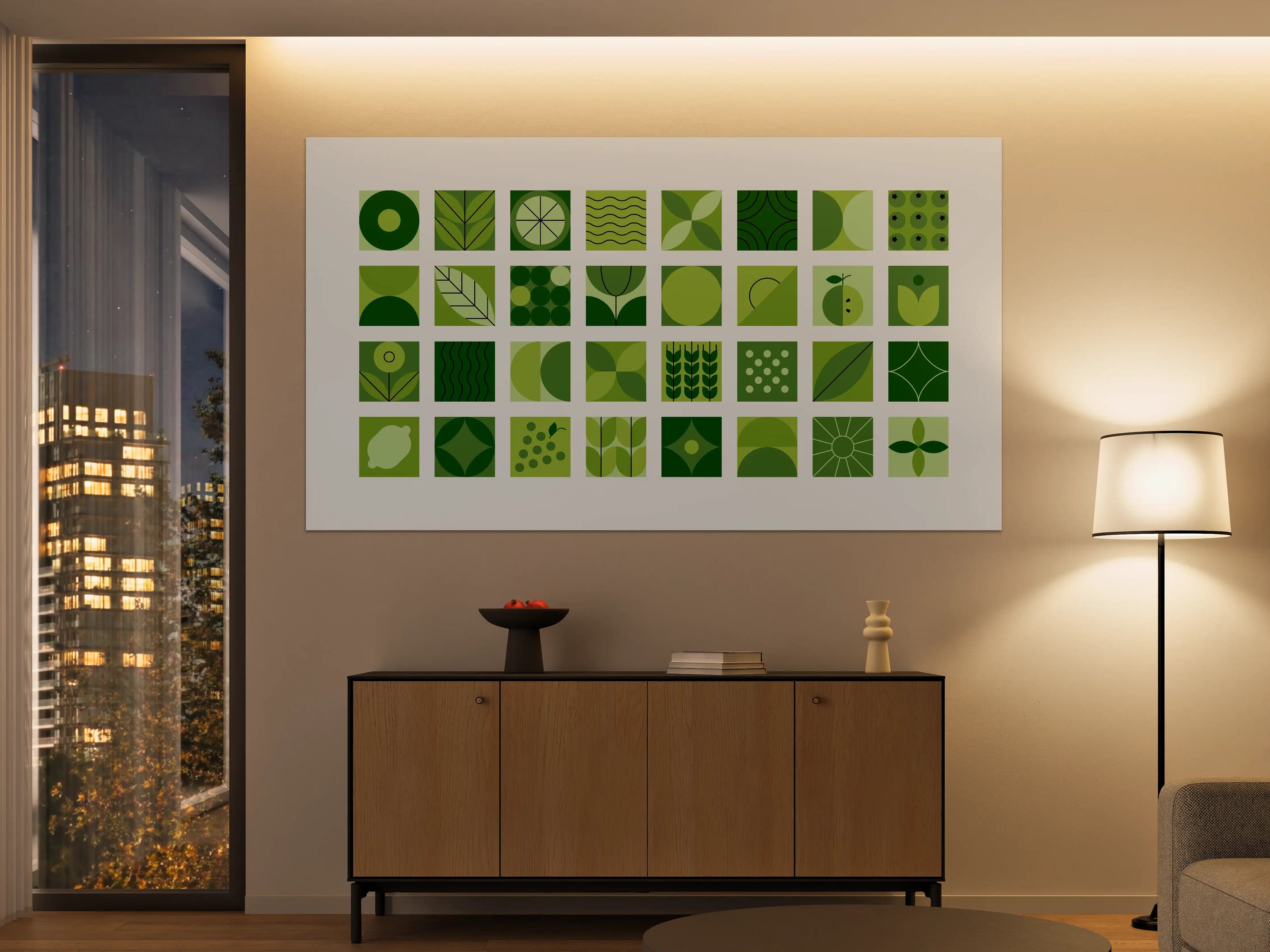 Große Wandbilder - Grüne Naturmuster in modernem Design