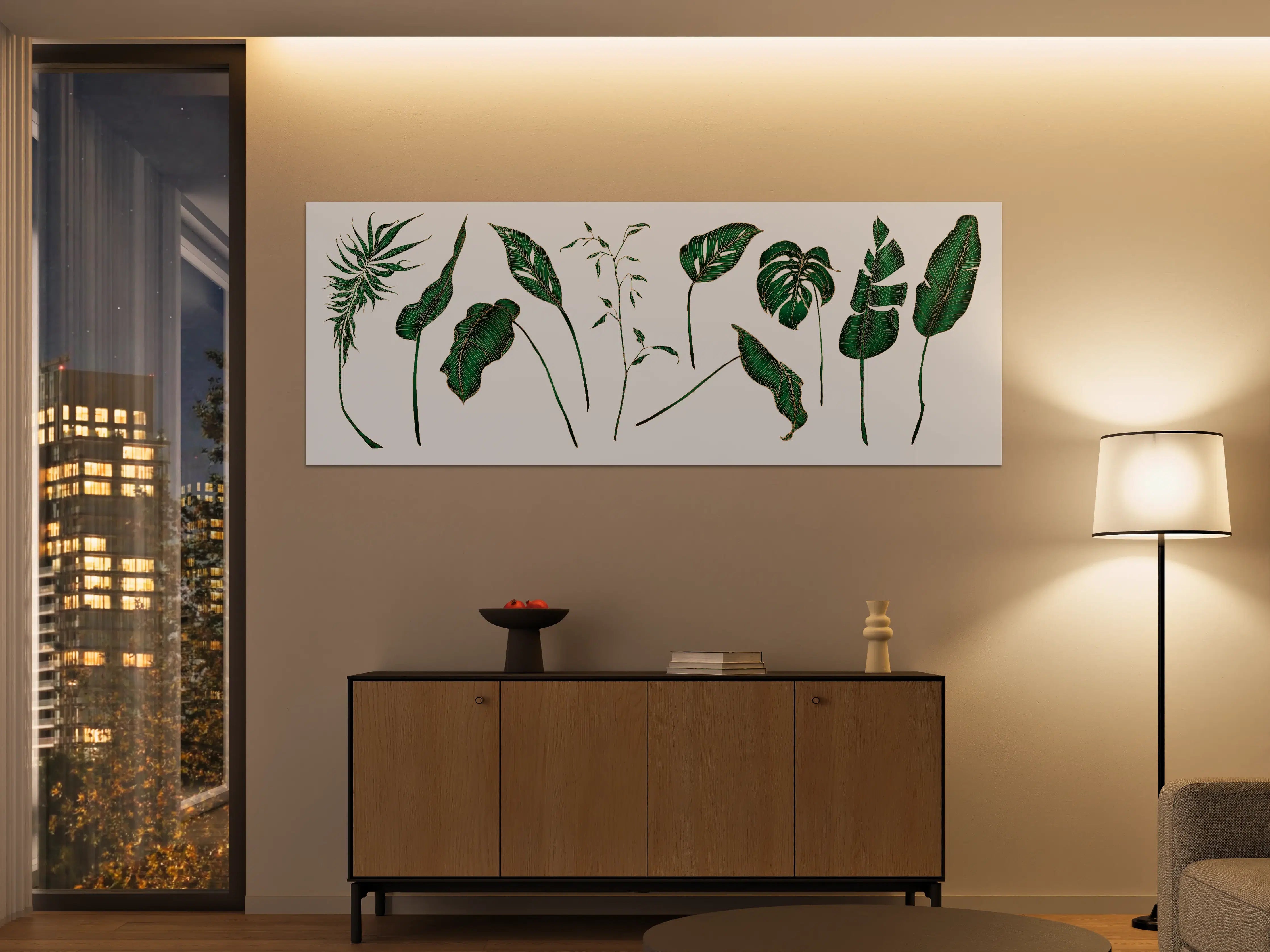Große Wandbilder - Grüne Tropenblatt-Motive
