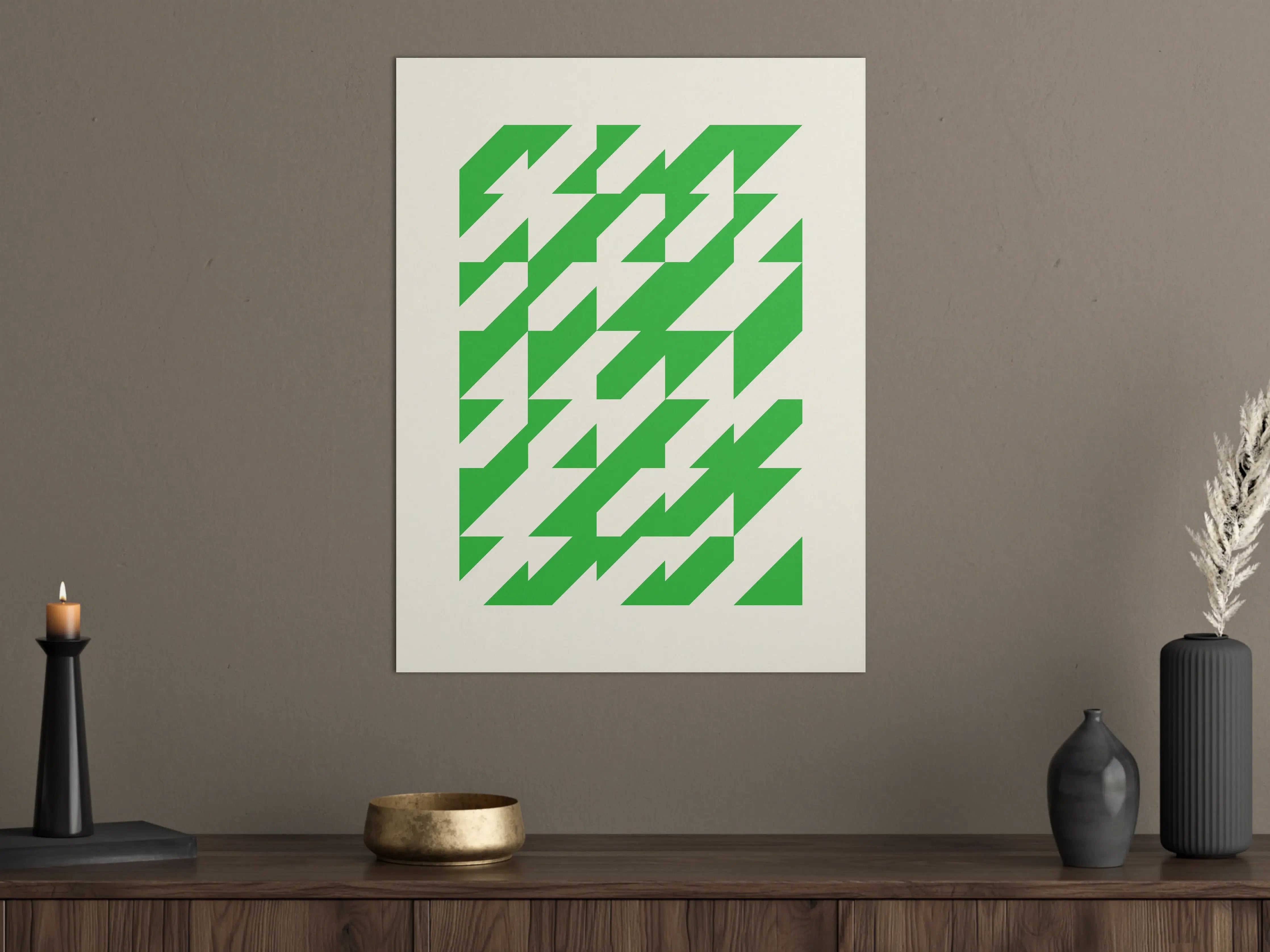 Große Wandbilder - Grüne geometrische Abstraktion