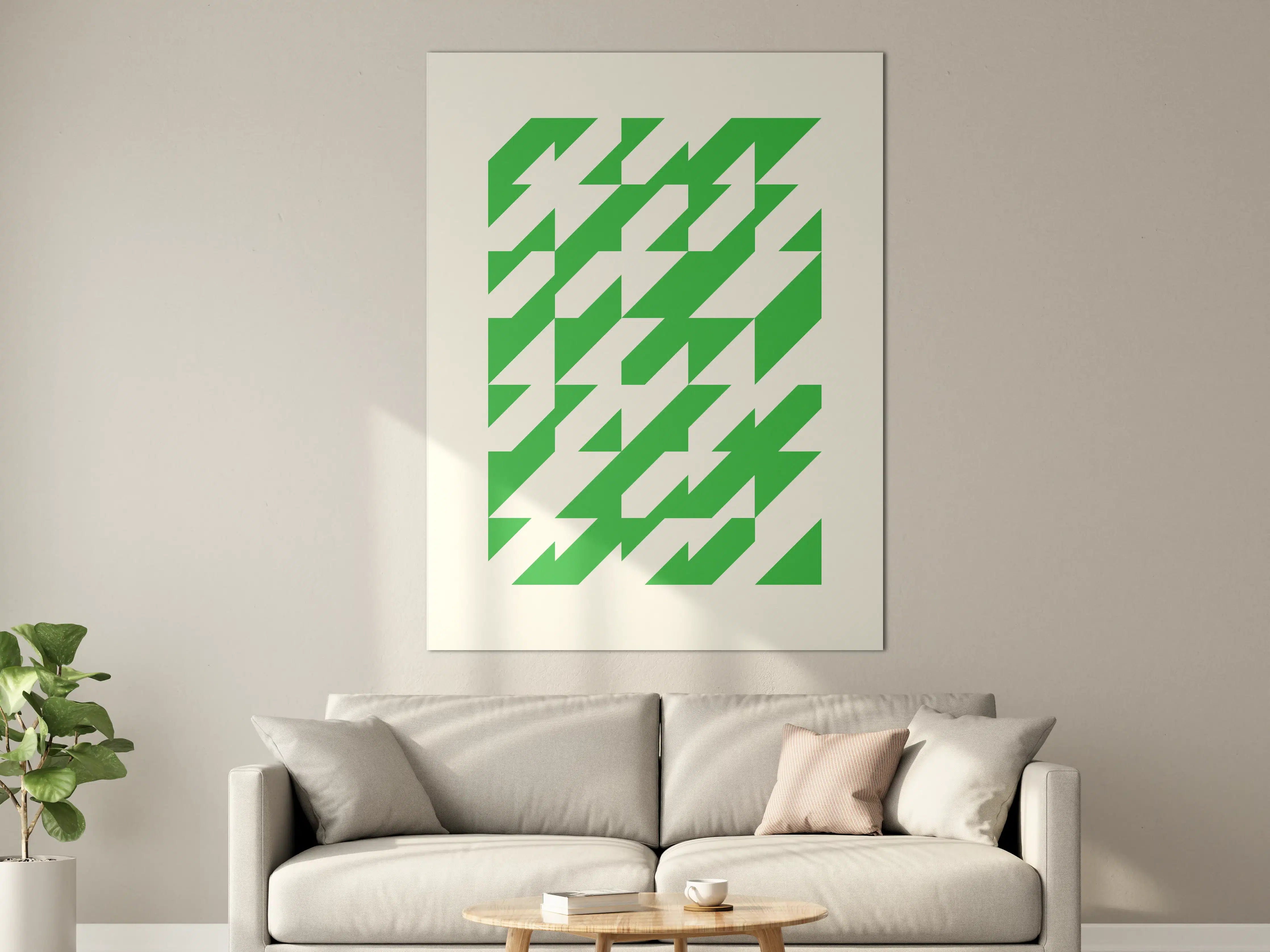 Große Wandbilder - Grüne geometrische Abstraktion