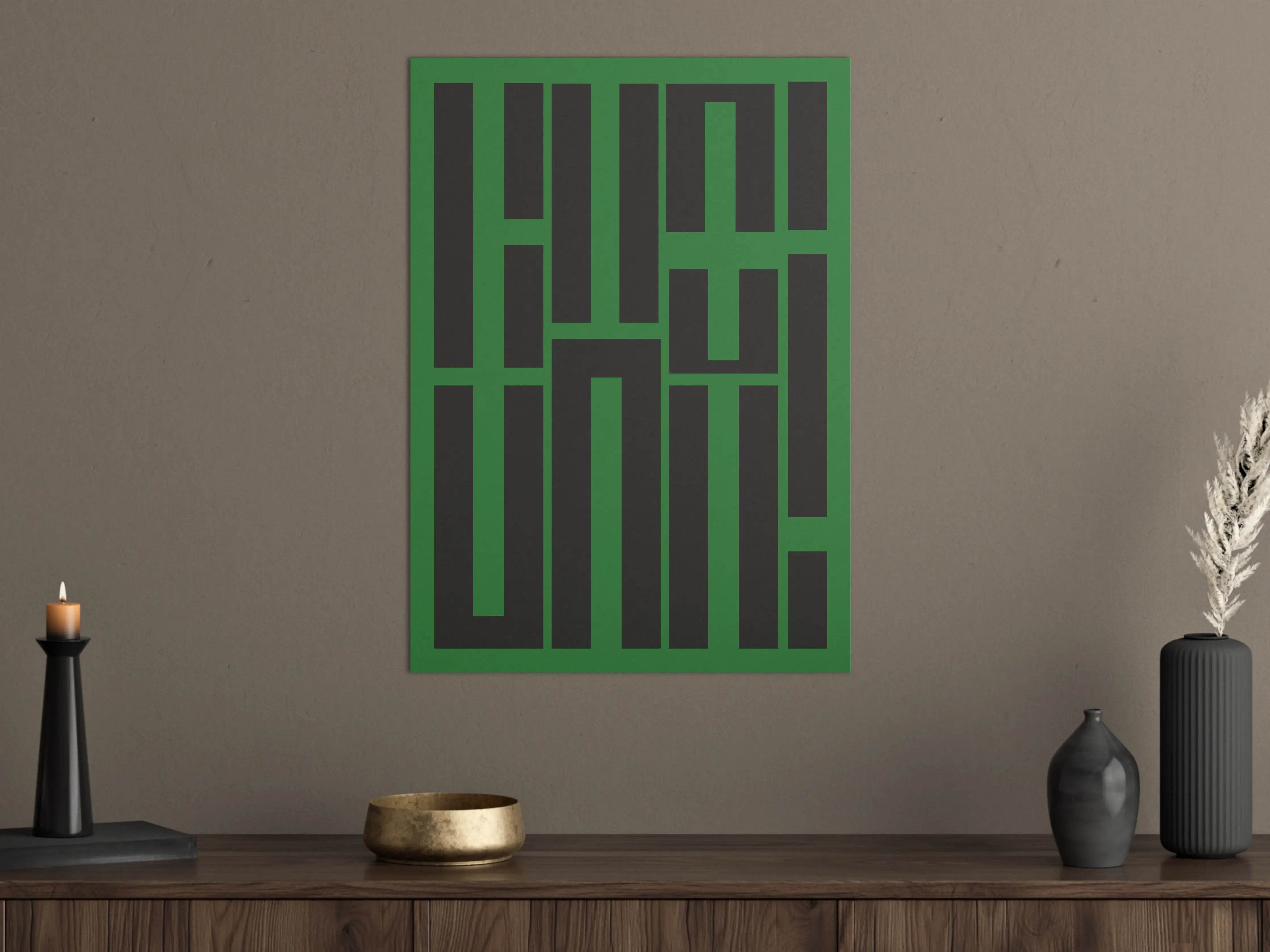 Große Wandbilder - Grüner Hintergrund mit urbanem Geometrie-Design