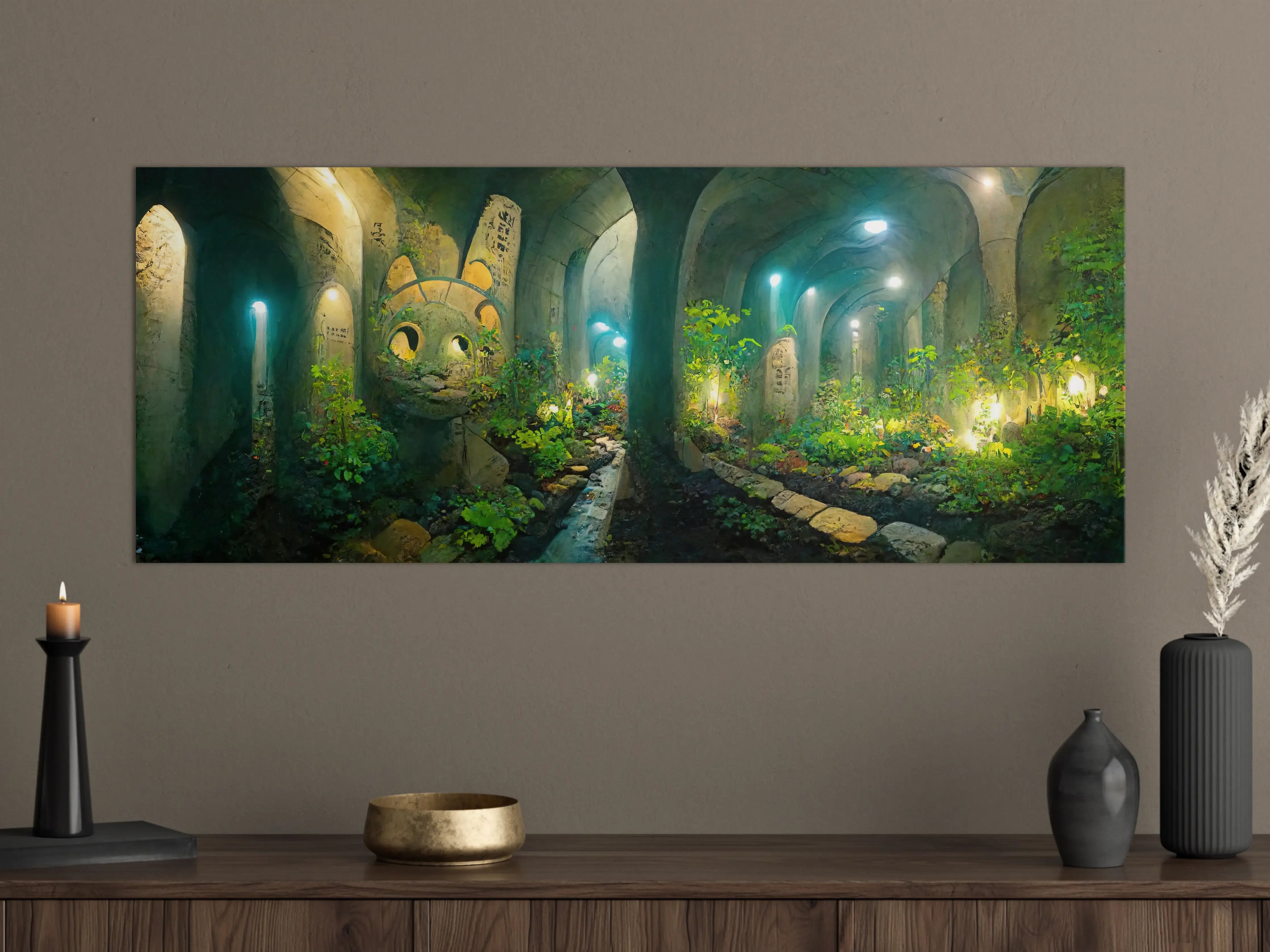 Große Wandbilder - Grüner Wald im Tunnel