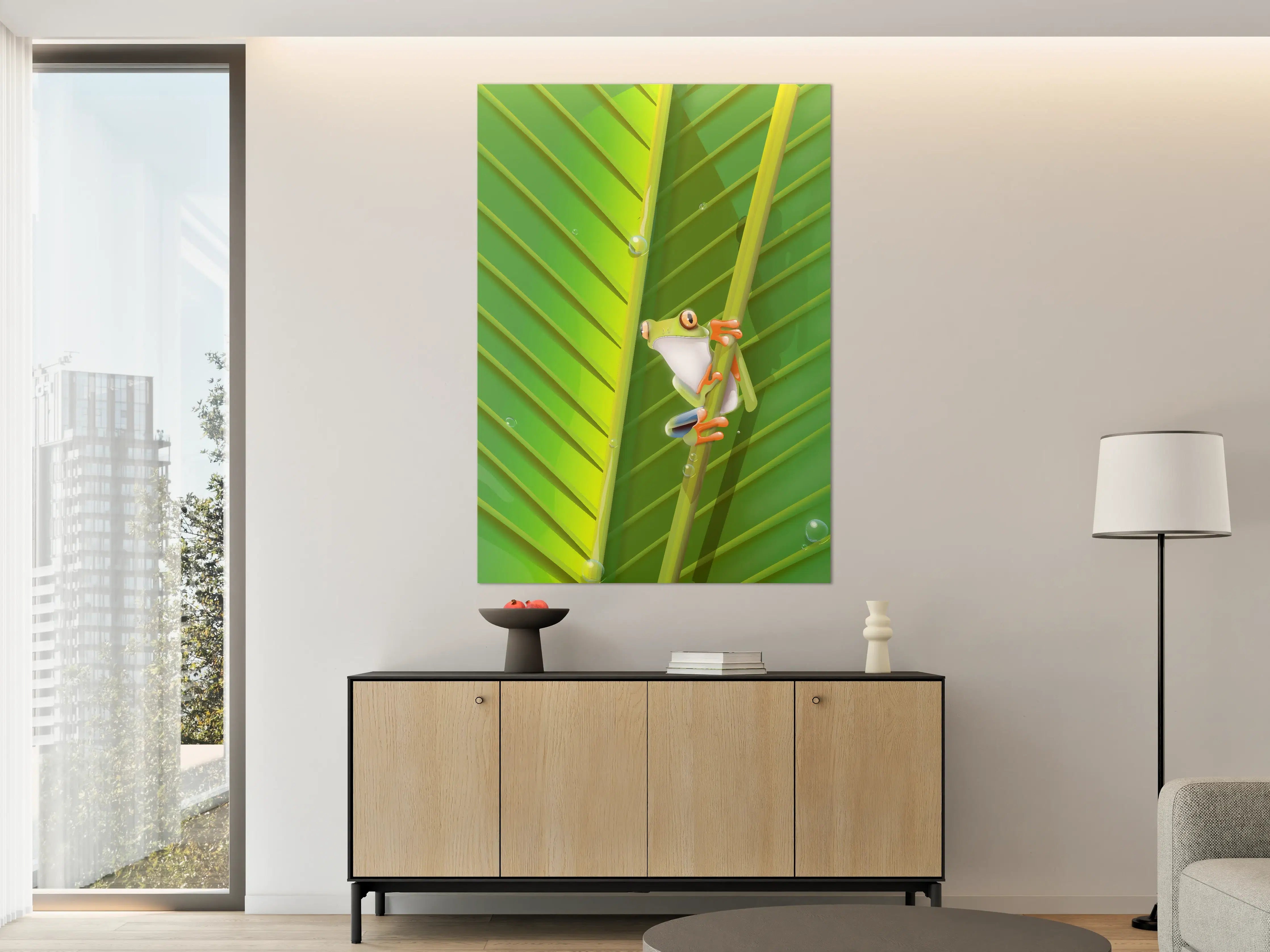 Große Wandbilder - Grüner Waldboden mit buntem Pilz
