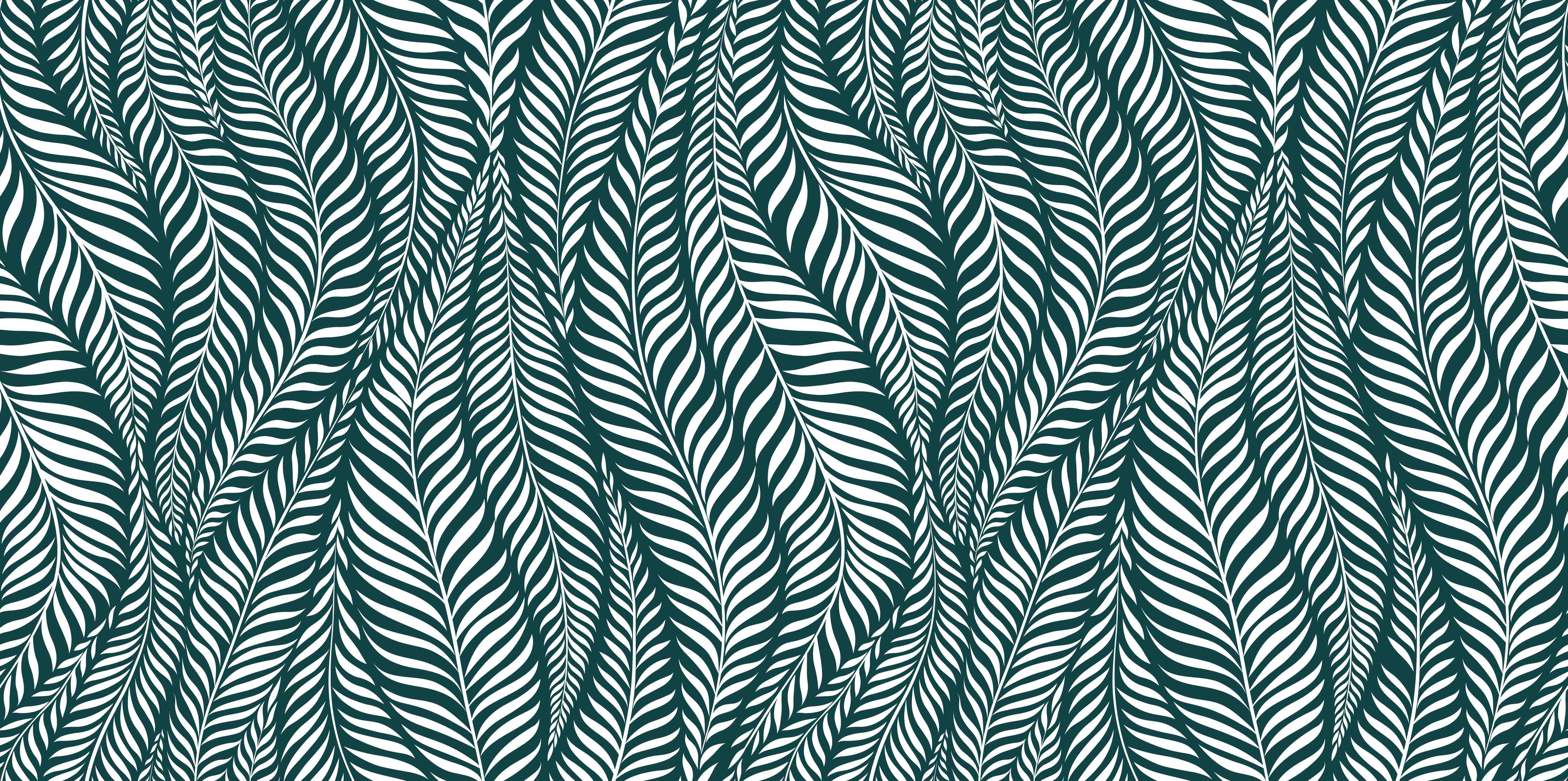 Große Wandbilder-Grünes Blättermuster mit feinem Linien-Design