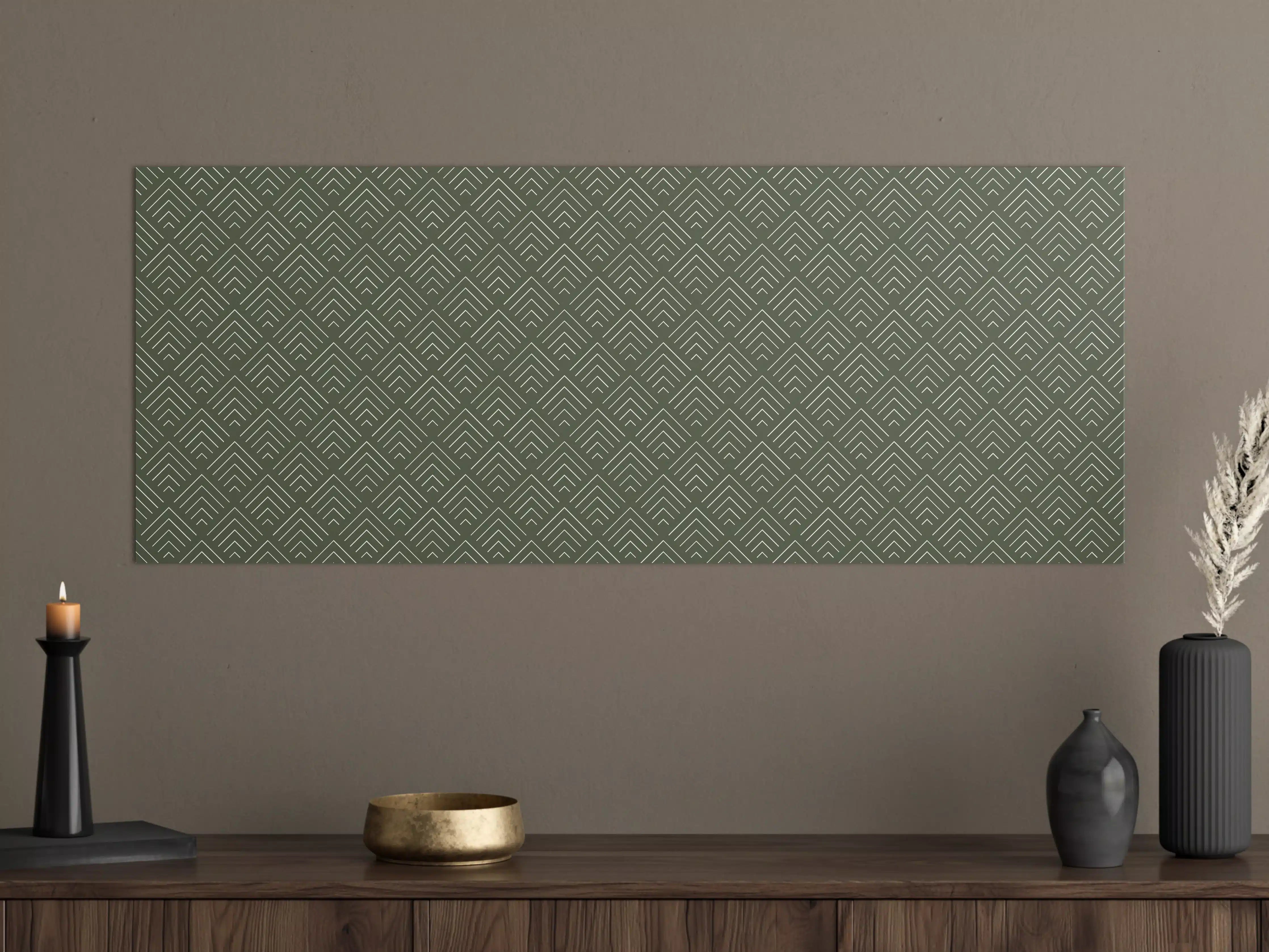 Große Wandbilder - Grünes geometrisches Wandbild mit Muster