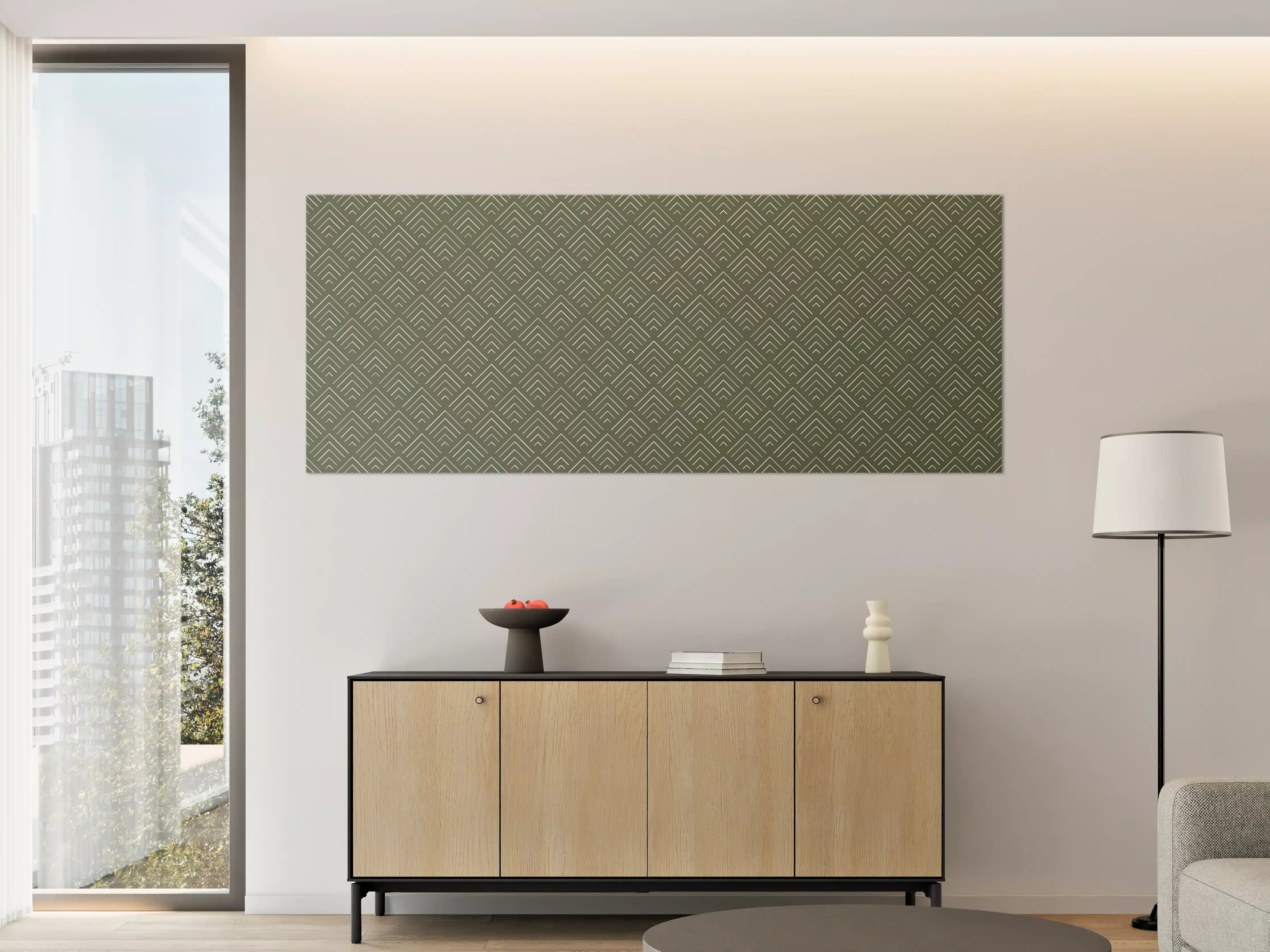 Große Wandbilder - Grünes geometrisches Wandbild mit Muster