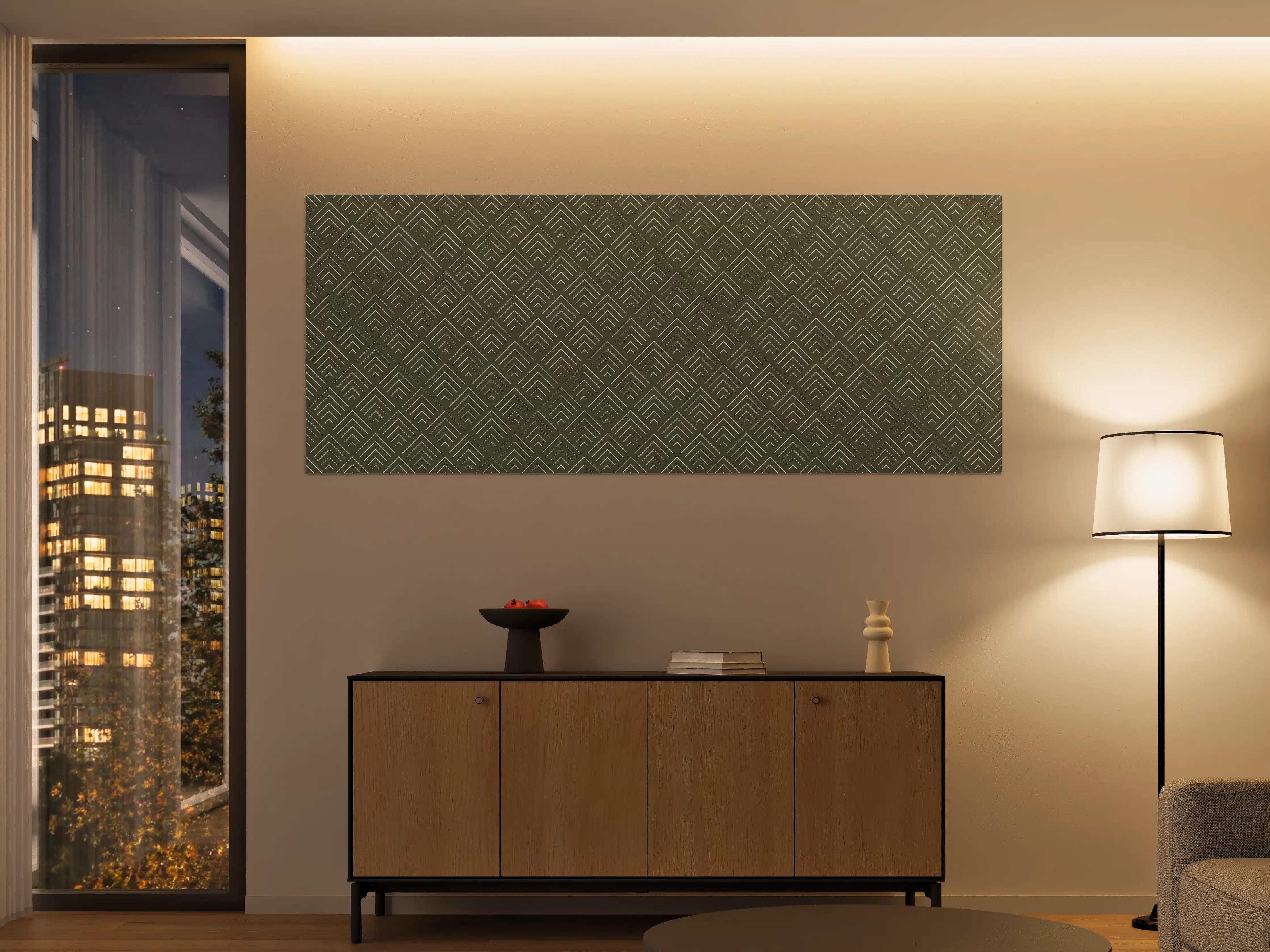 Große Wandbilder - Grünes geometrisches Wandbild mit Muster