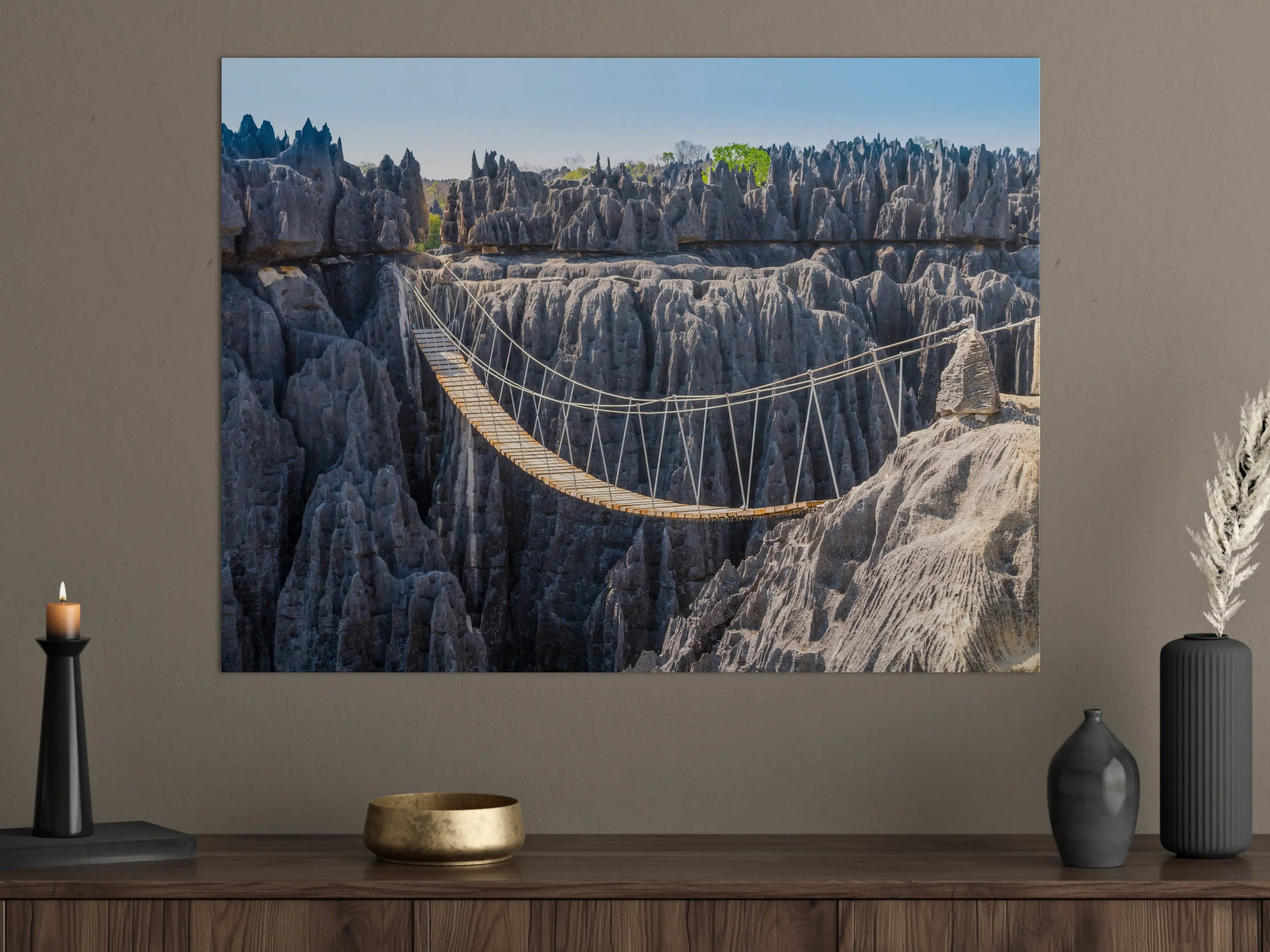 Große Wandbilder - Hängebrücke Tsingy Madagascar