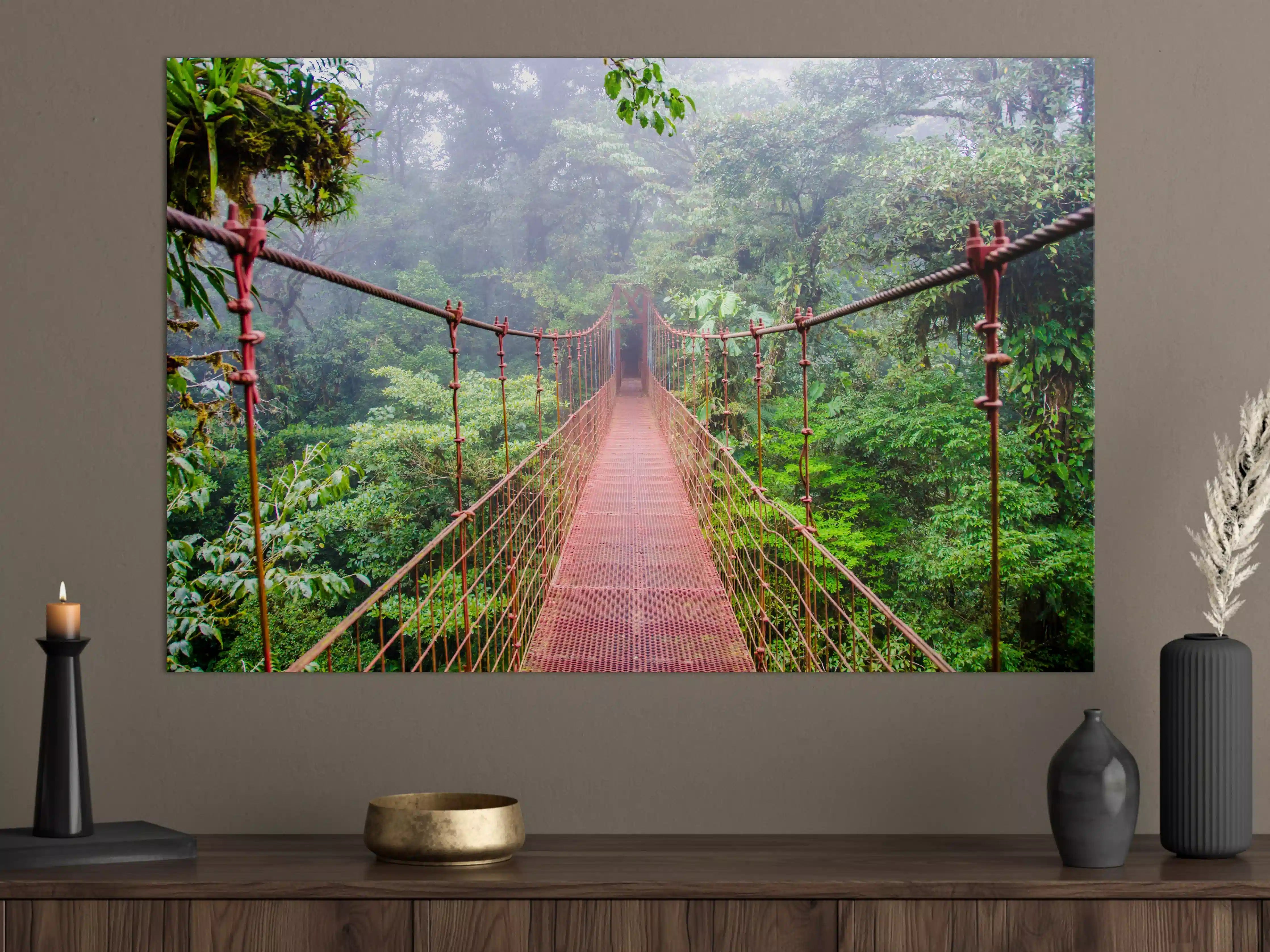 Große Wandbilder - Hängebrücke im Regenwald Costa Rica