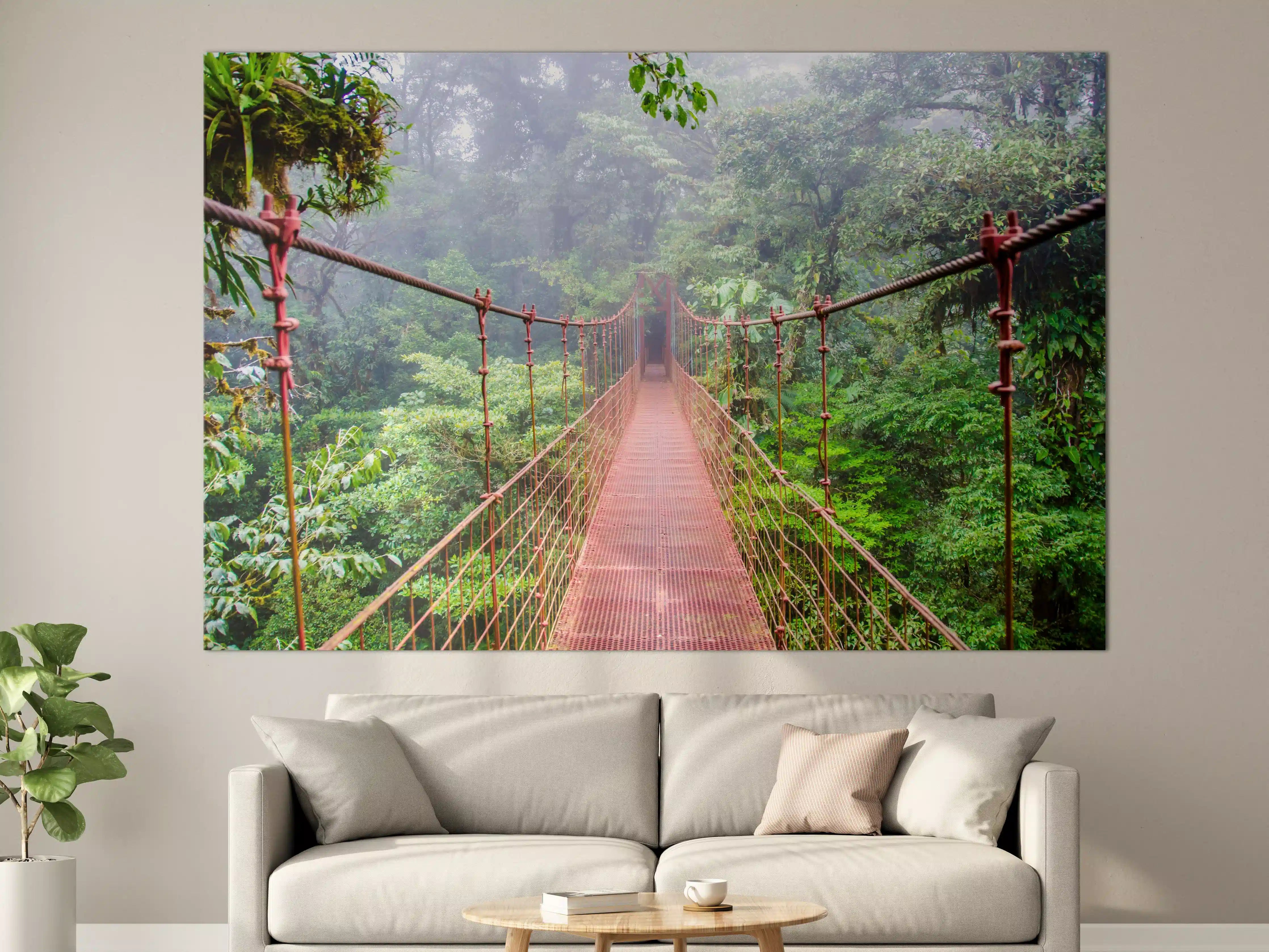 Große Wandbilder - Hängebrücke im Regenwald Costa Rica
