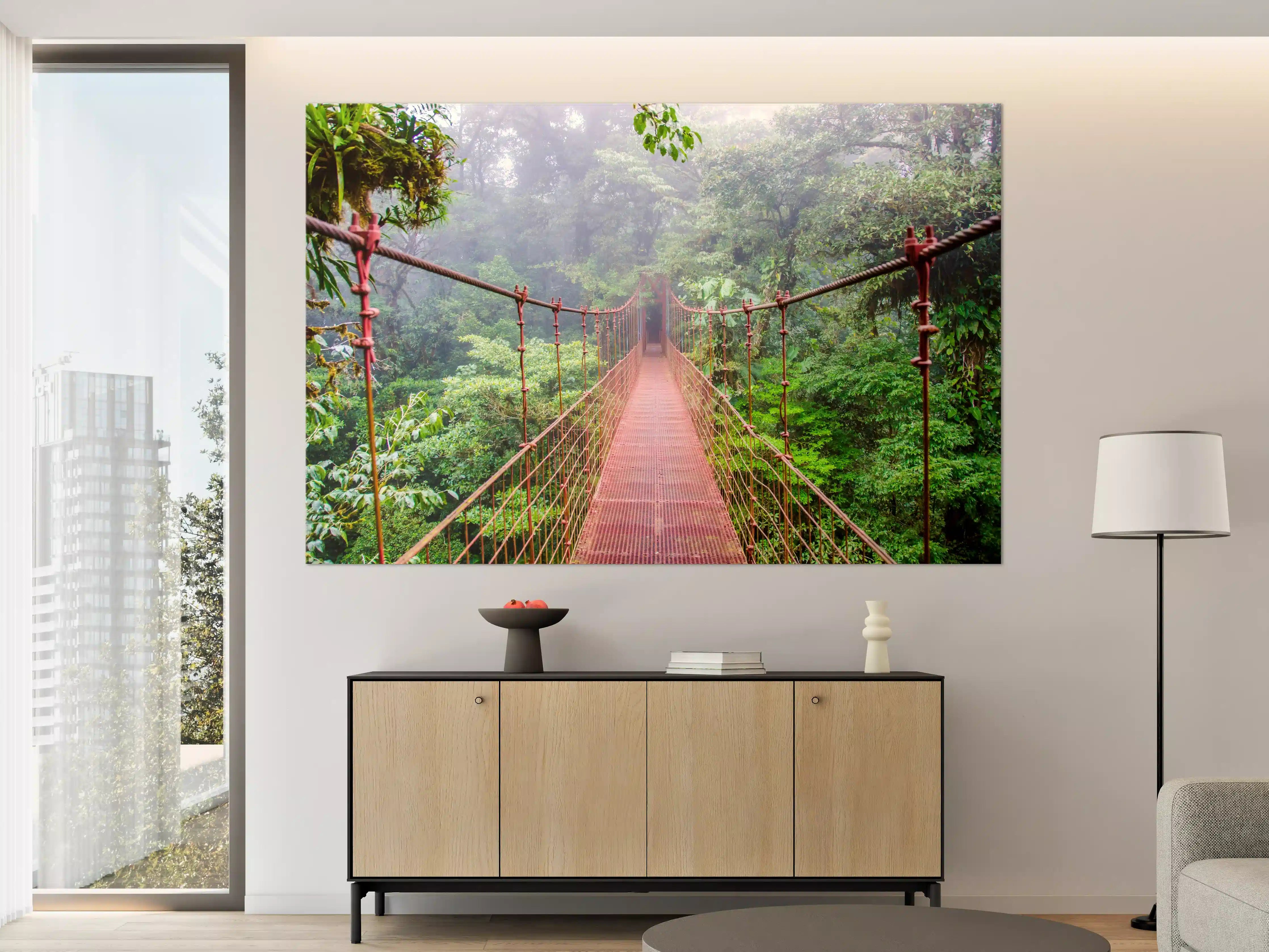 Große Wandbilder - Hängebrücke im Regenwald Costa Rica