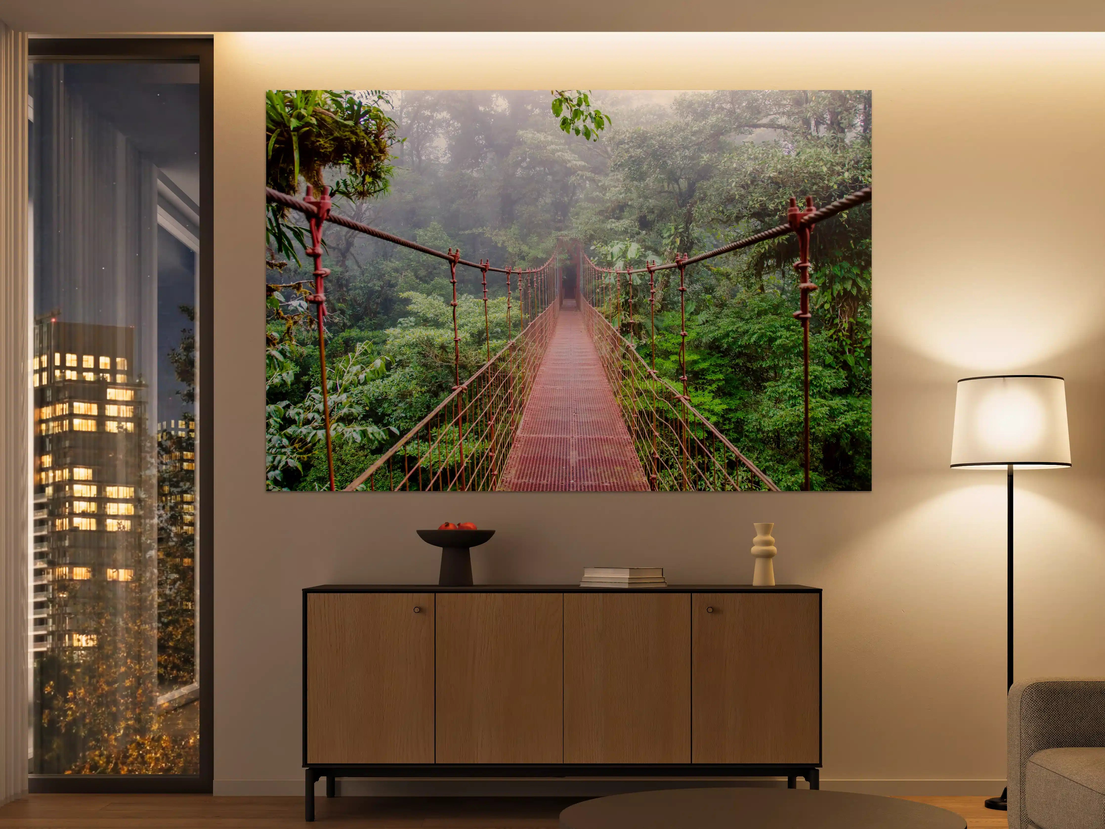 Große Wandbilder - Hängebrücke im Regenwald Costa Rica