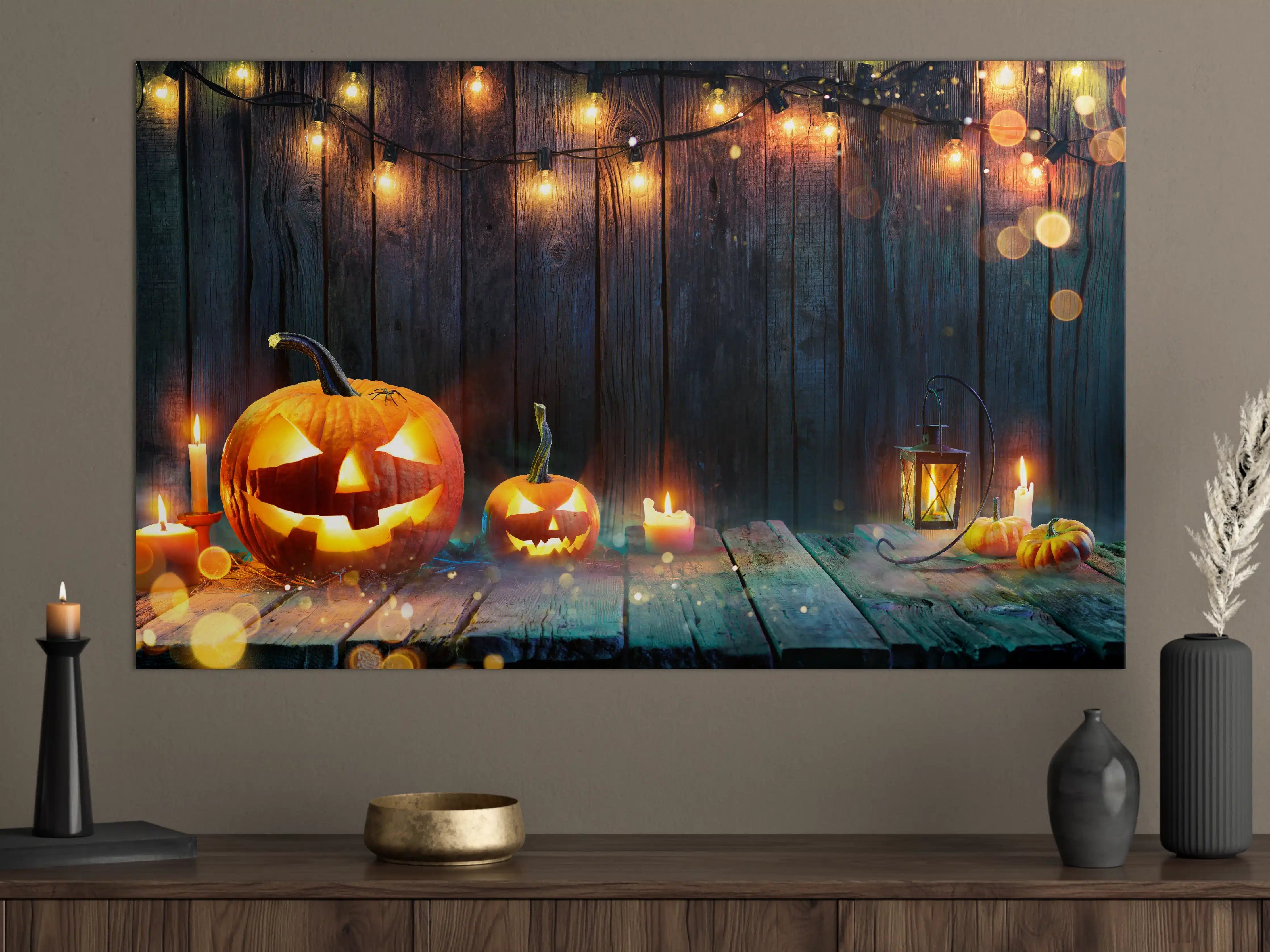 Große Wandbilder - Halloween - Kerzen und Lichterketten