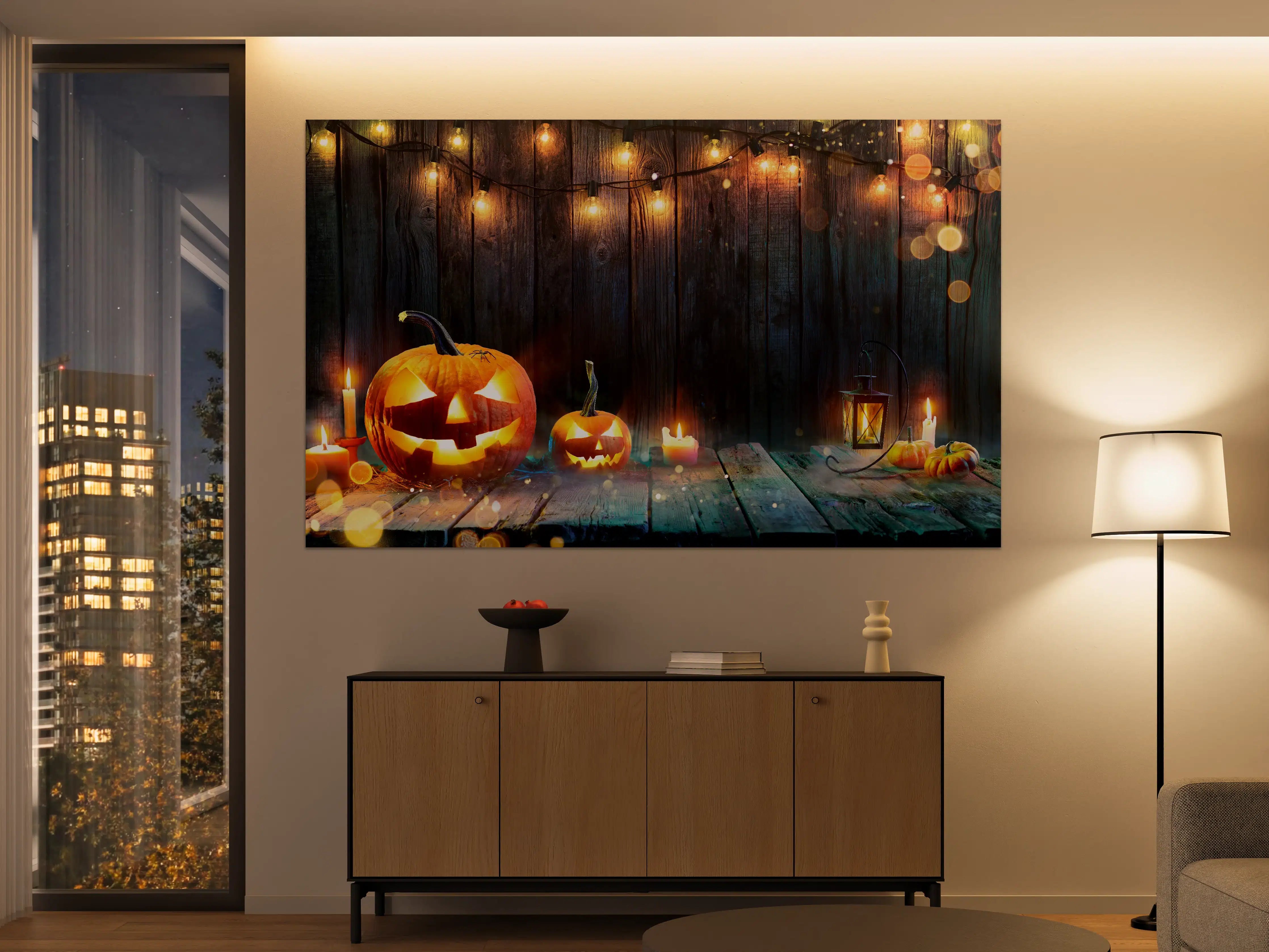 Große Wandbilder - Halloween - Kerzen und Lichterketten