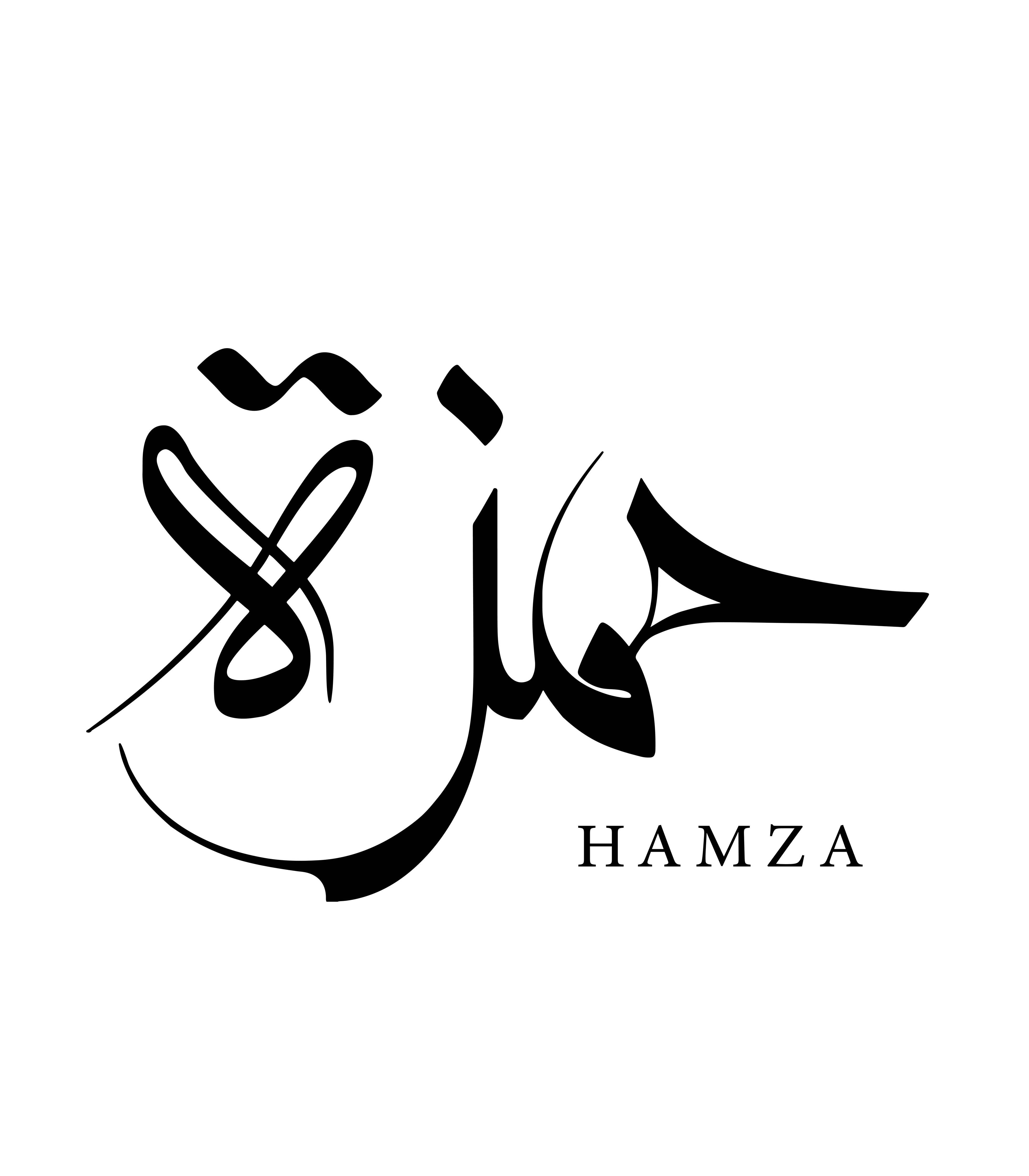 Große Wandbilder-Hamza Arabische Kalligraphie Schwarz-Weiß