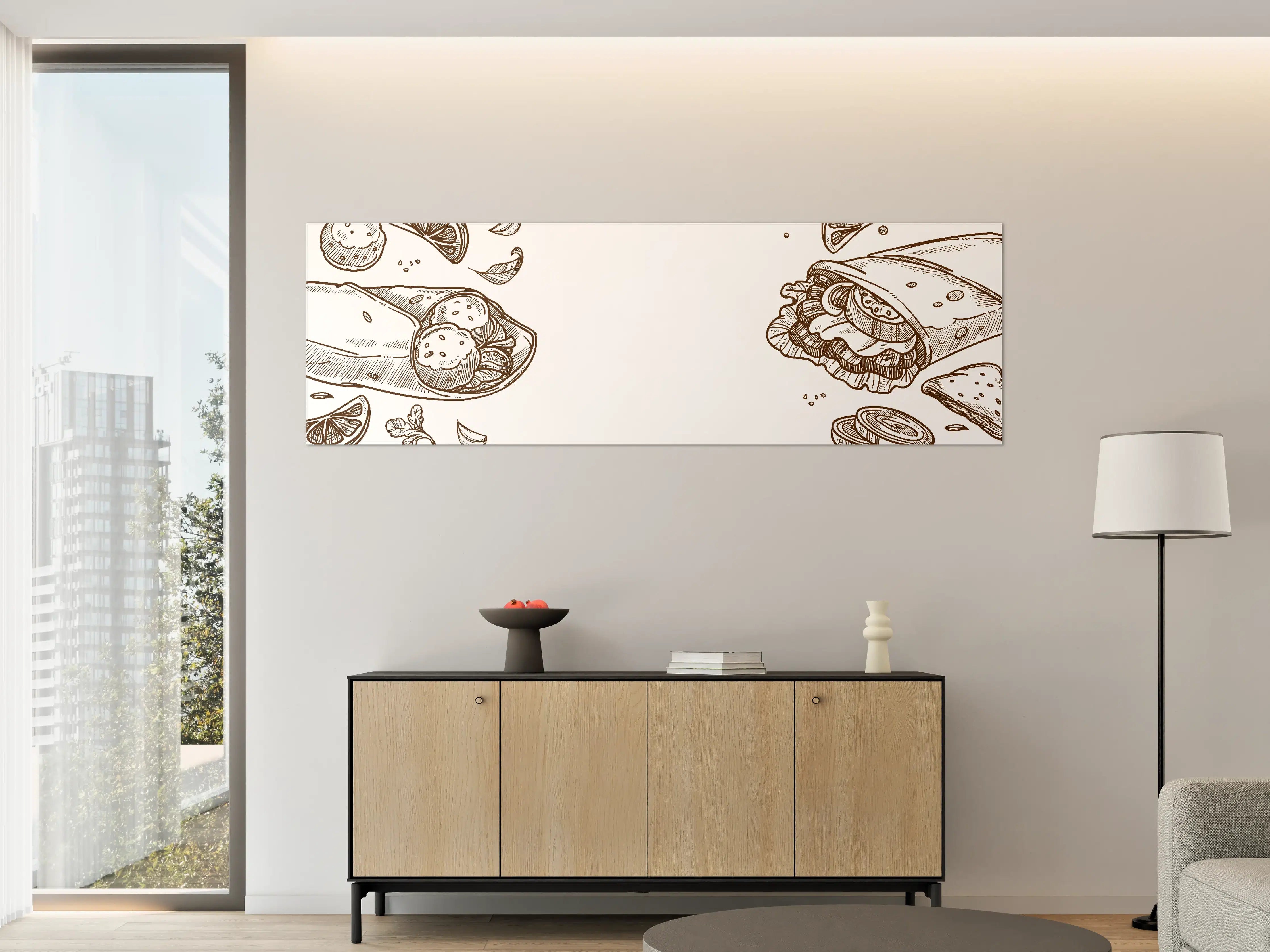 Große Wandbilder - Handgezeichnete Wrap-Illustration