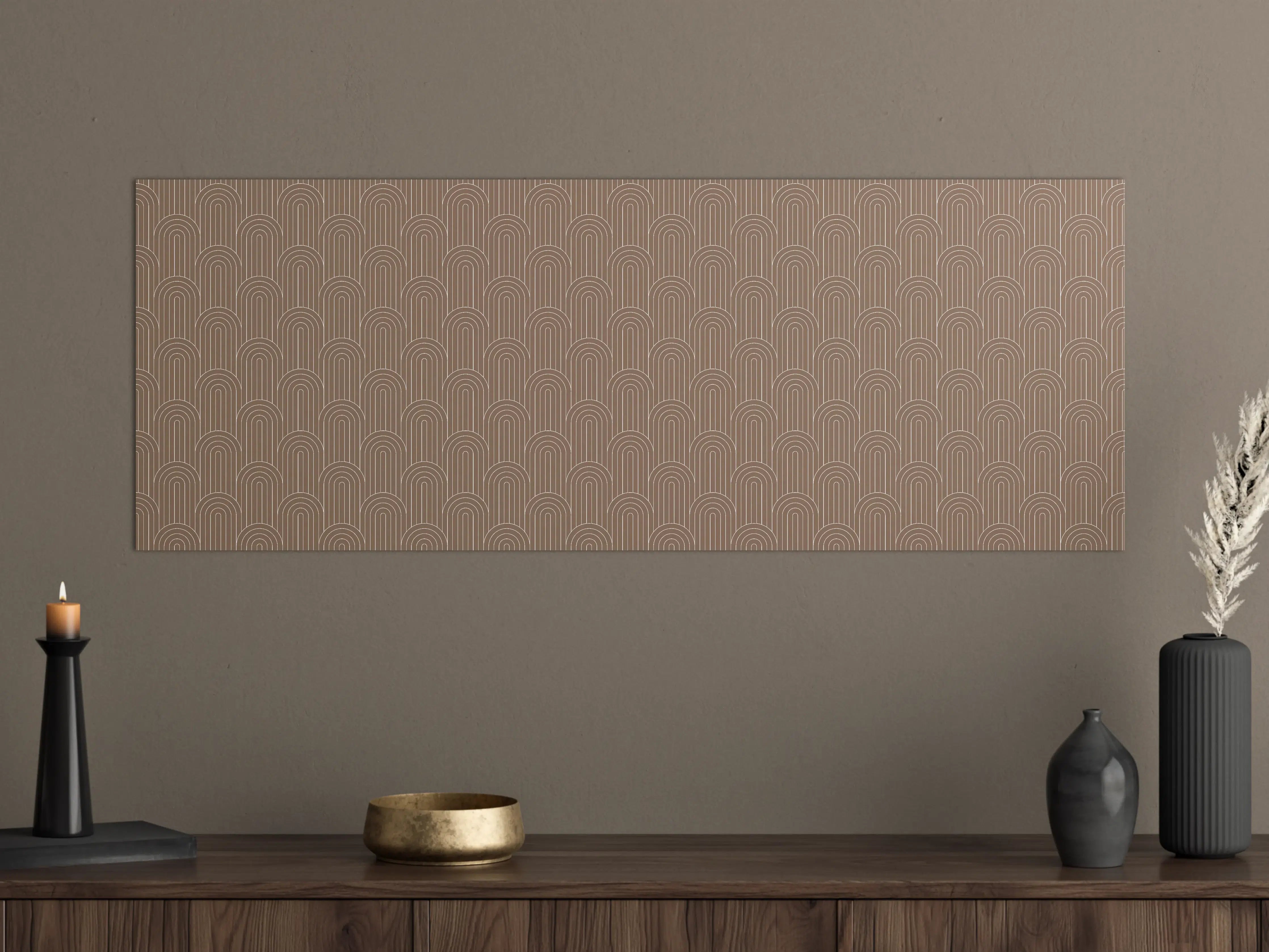 Große Wandbilder - Harmonie in Braun mit geometrischem Muster