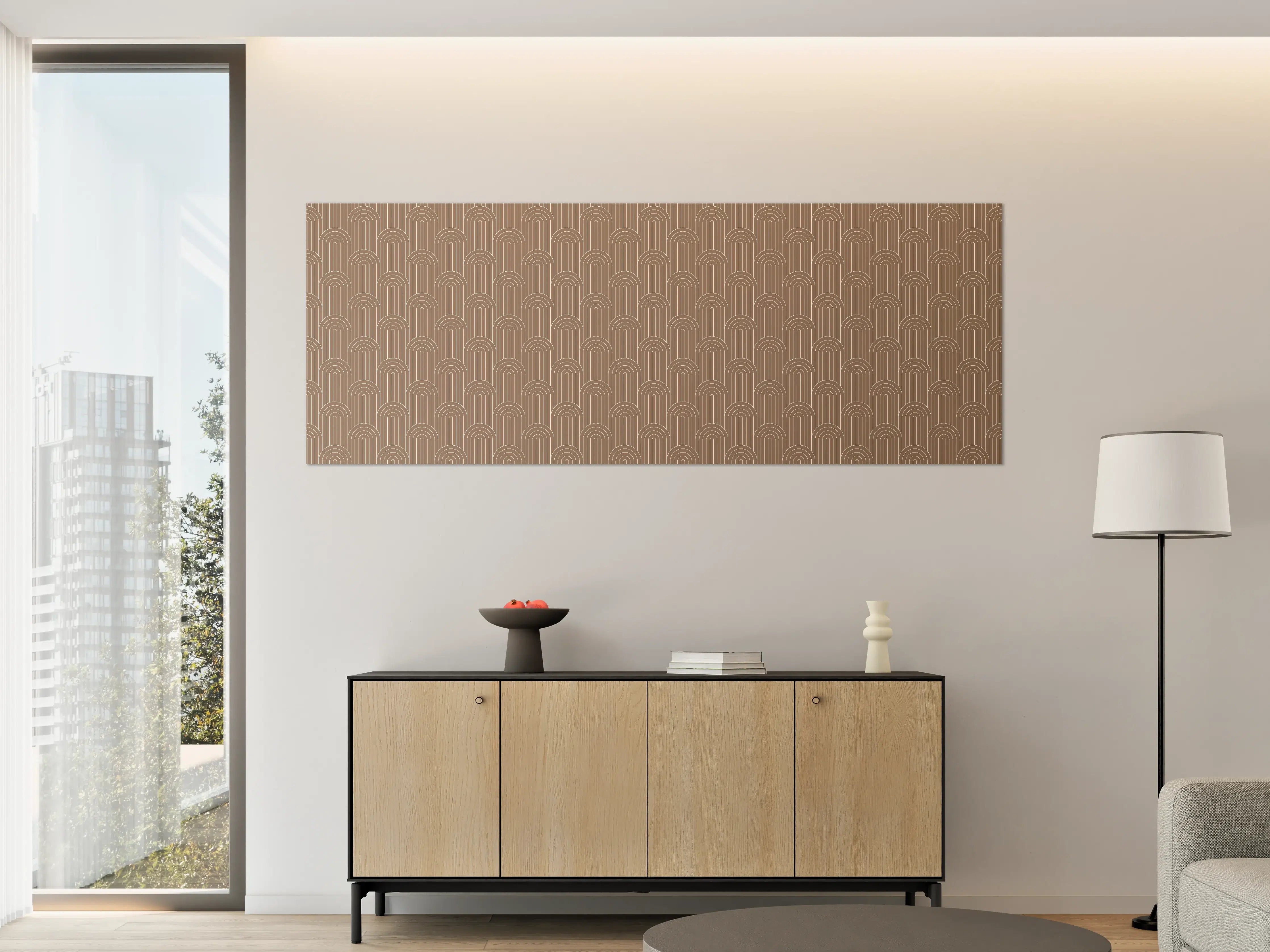 Große Wandbilder - Harmonie in Braun mit geometrischem Muster