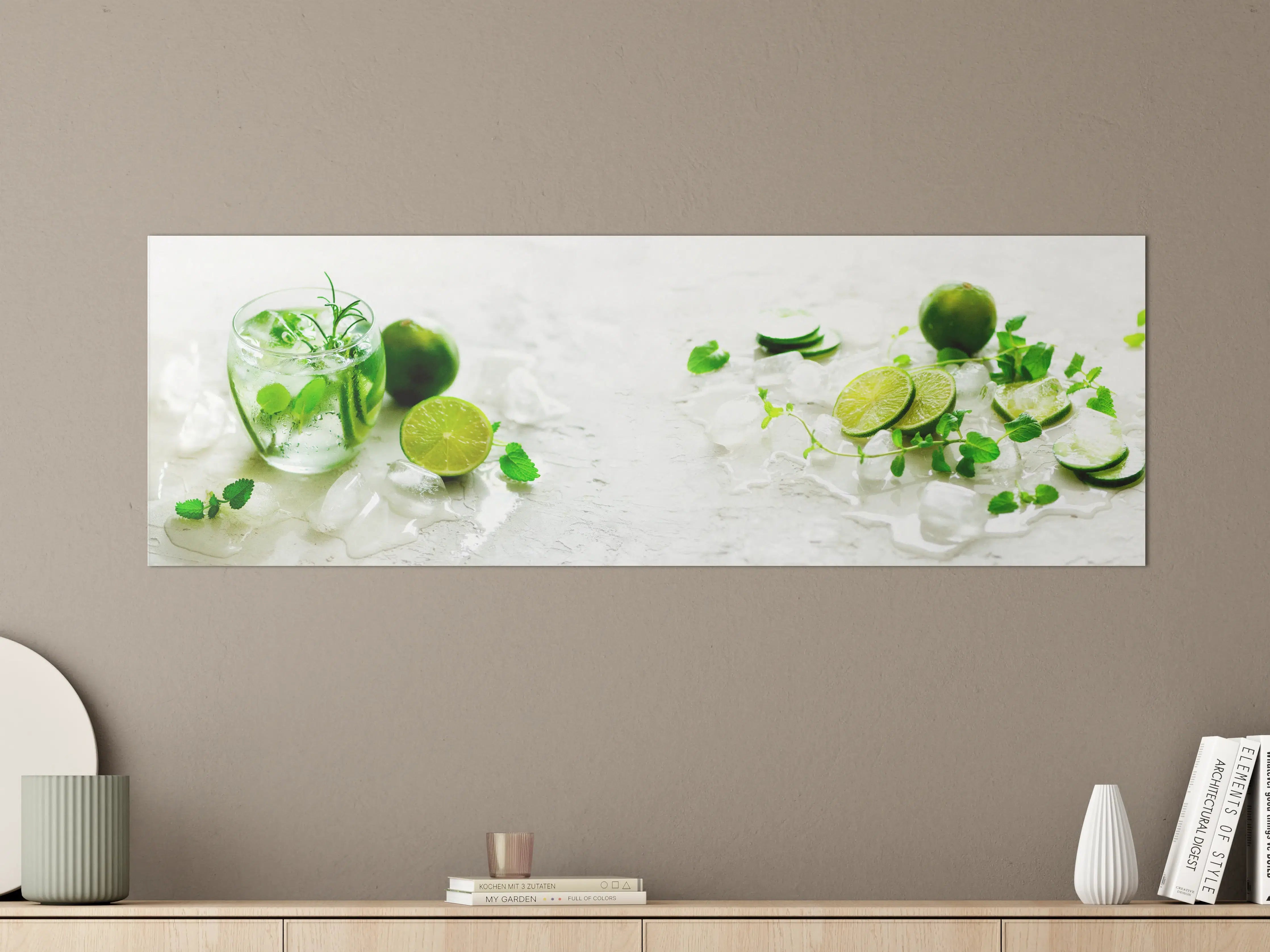 Große Wandbilder - Hausgemachte Limettenlimonade mit Gurke